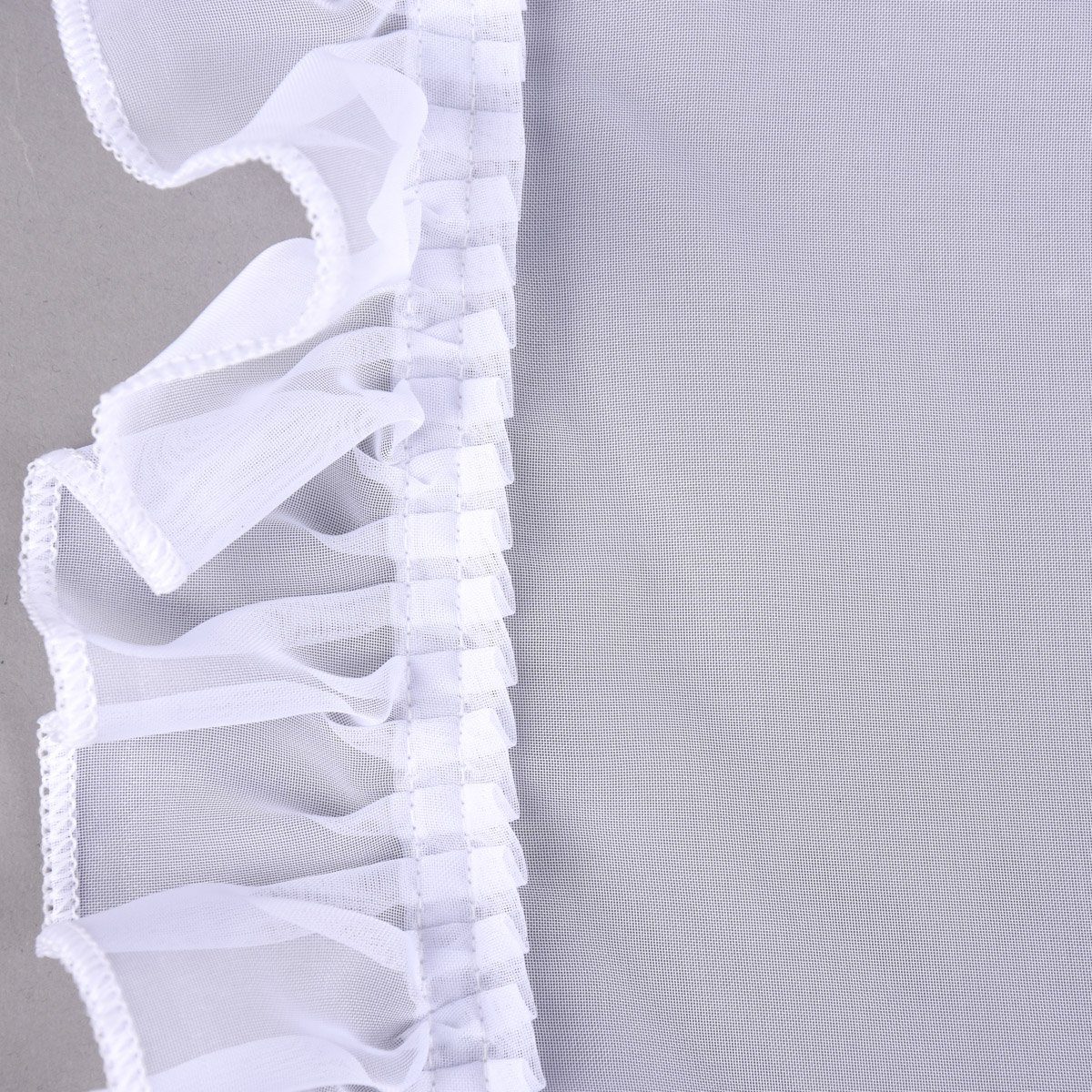 SCHÖNER LEBEN. Stoff Gardinenstoff Meterware Voile Seitenschal Seitenteil Volant weiß 150cm, pflegeleicht