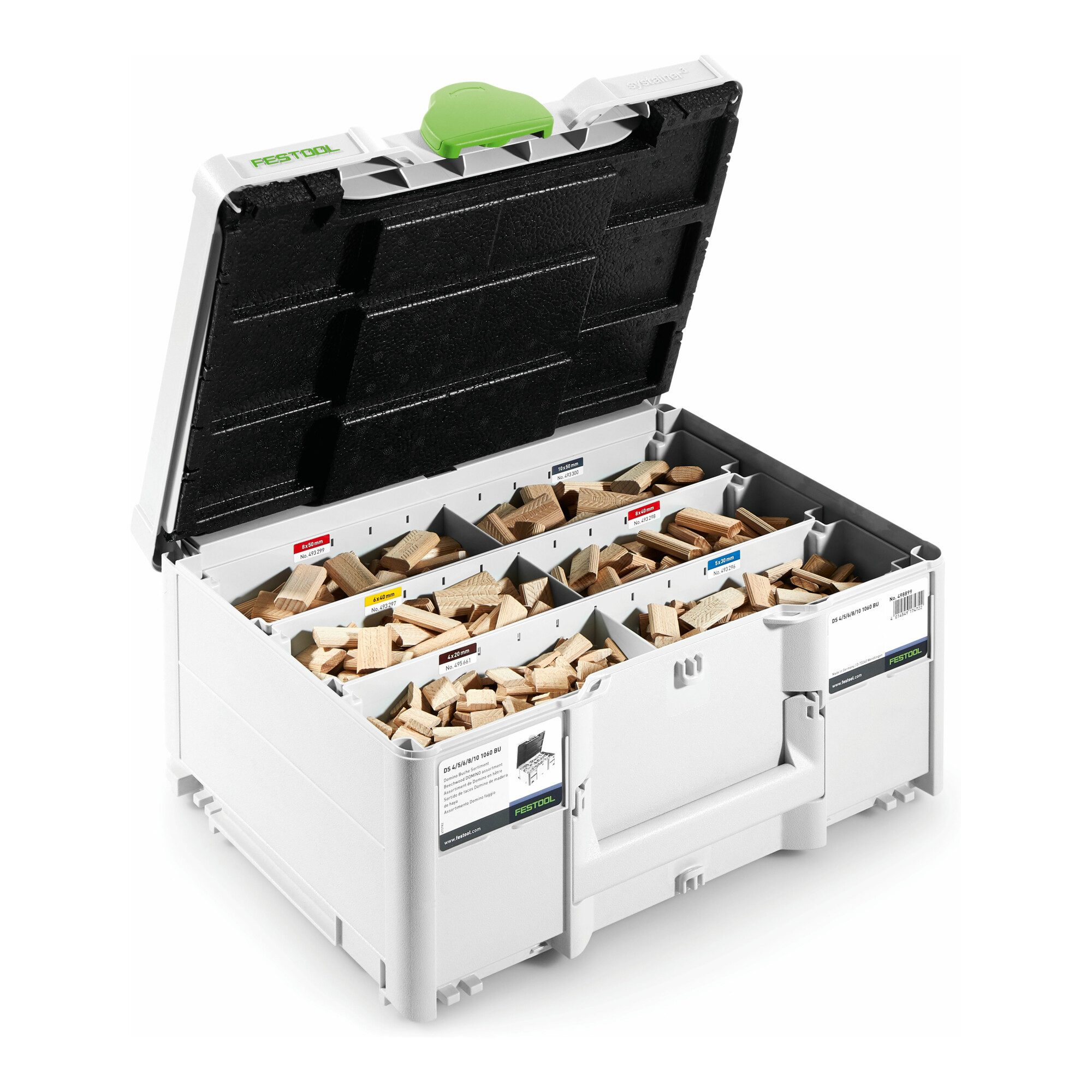 FESTOOL Dübel-Set Festool DOMINO Dübel Buche Sortiment DS 4/5/6/8/10 1060 BU
