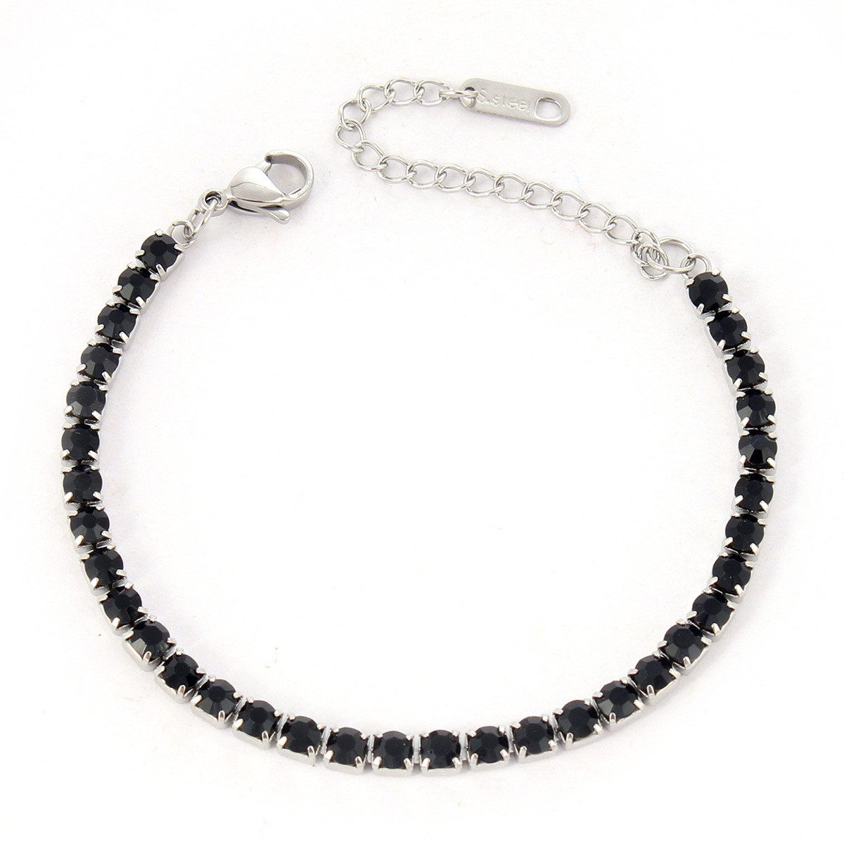 KARMA Tennisarmband Gold Silber Schwarz Metall günstig online kaufen
