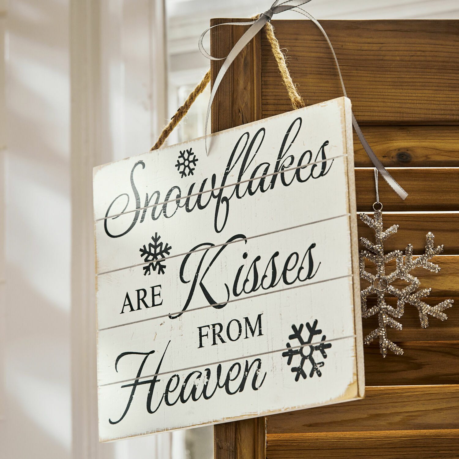 Mirabeau Memoboard Dekoboard Snowflakes weiß/braun, Dekoboard ohne Deko