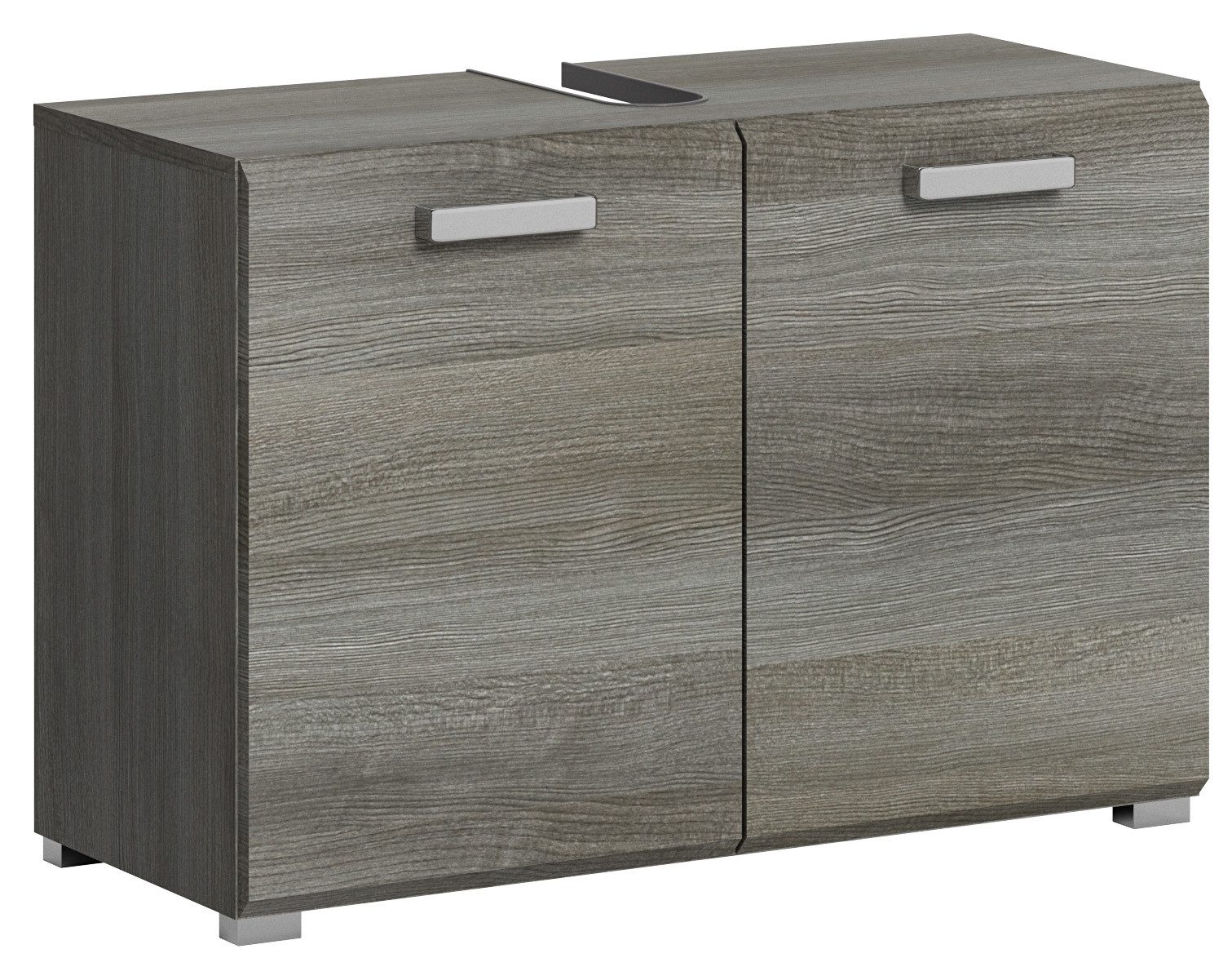 xonox.home Waschbeckenunterschrank in Rauchsilber - 80x55x37cm (BxHxT)