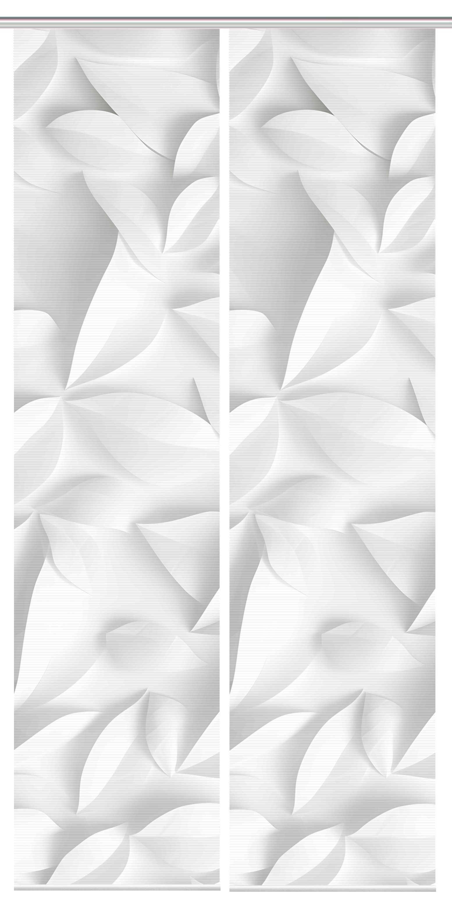 Vision Schiebegardine FLYNN (2 St), Paneelwagen, halbtransparent, SET,SCHIEBEVORHANG,BAMBUS,DIGITALDRUCK