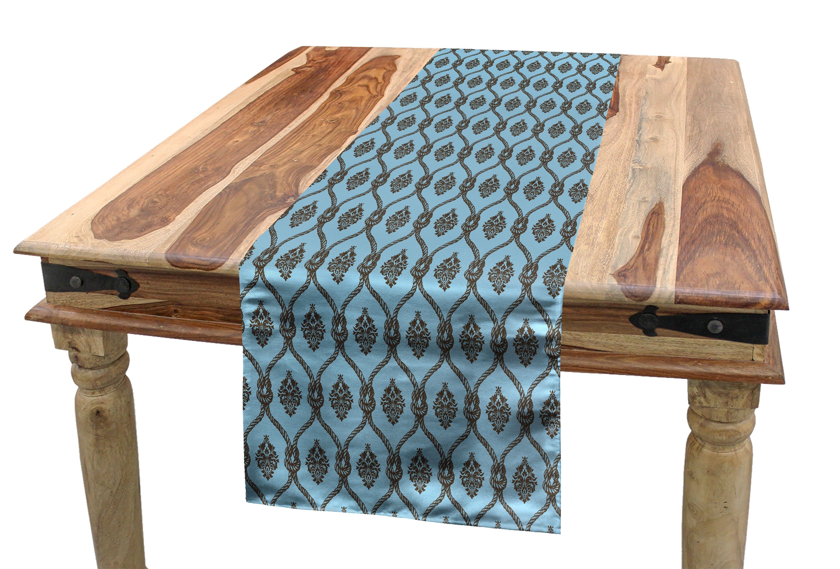 Abakuhaus Tischläufer Esszimmer Küche Rechteckiger Dekorativer Tischläufer, blau Wasser Vintage Damast Wie