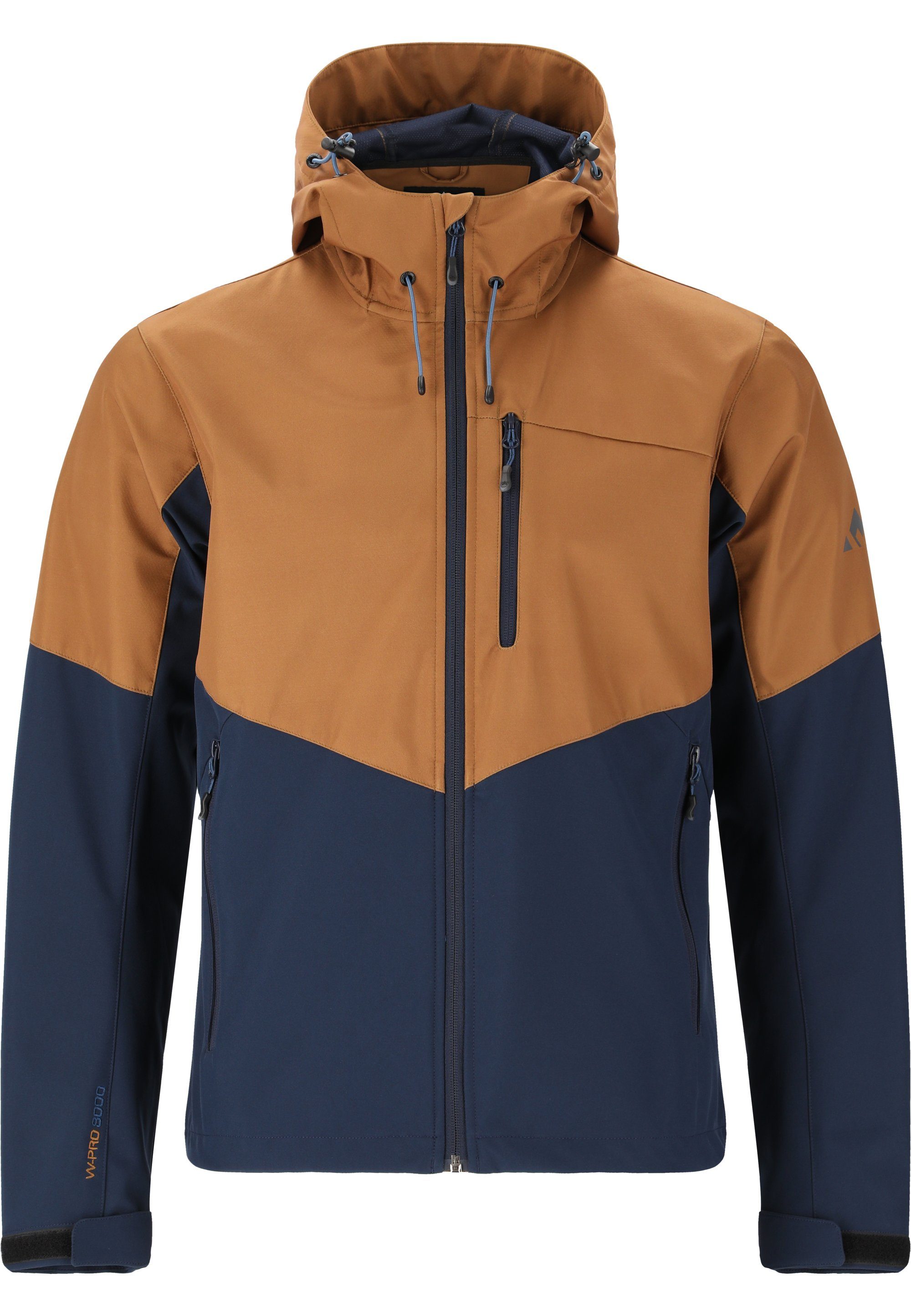 wasserdichter wind- Softshelljacke WHISTLER braun-blau Membran und RODNEY mit