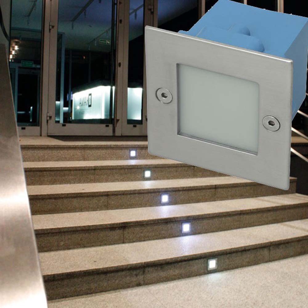 Kanlux LED Einbaustrahler, LED-Leuchtmittel fest verbaut, Warmweiß, LED  Wand Einbau Leuchte Außen Beleuchtung Tritt Stufen Treppen Lampe