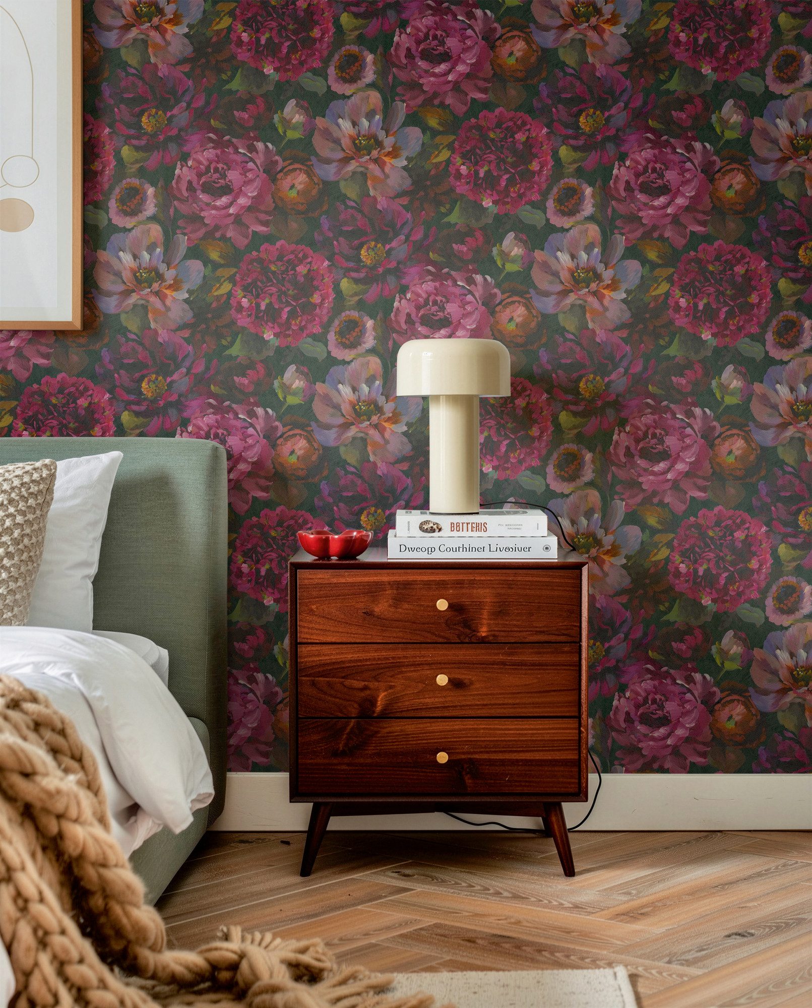 A.S. Création Vliestapete Trend Spectrum Peony – Opulente Pfingstrosen Vliestapete, strukturiert, floral, leicht glänzend, geblümt, (1 St), Opulente Pfingstrosen mit lebendiger Farbwirkung und Struktur