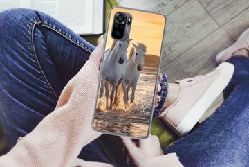 MuchoWow Handyhülle Pferde - Wasser - Strand - Tiere, Phone Case, Handyhülle Xiaomi Redmi Note 10, Silikon, Schutzhülle