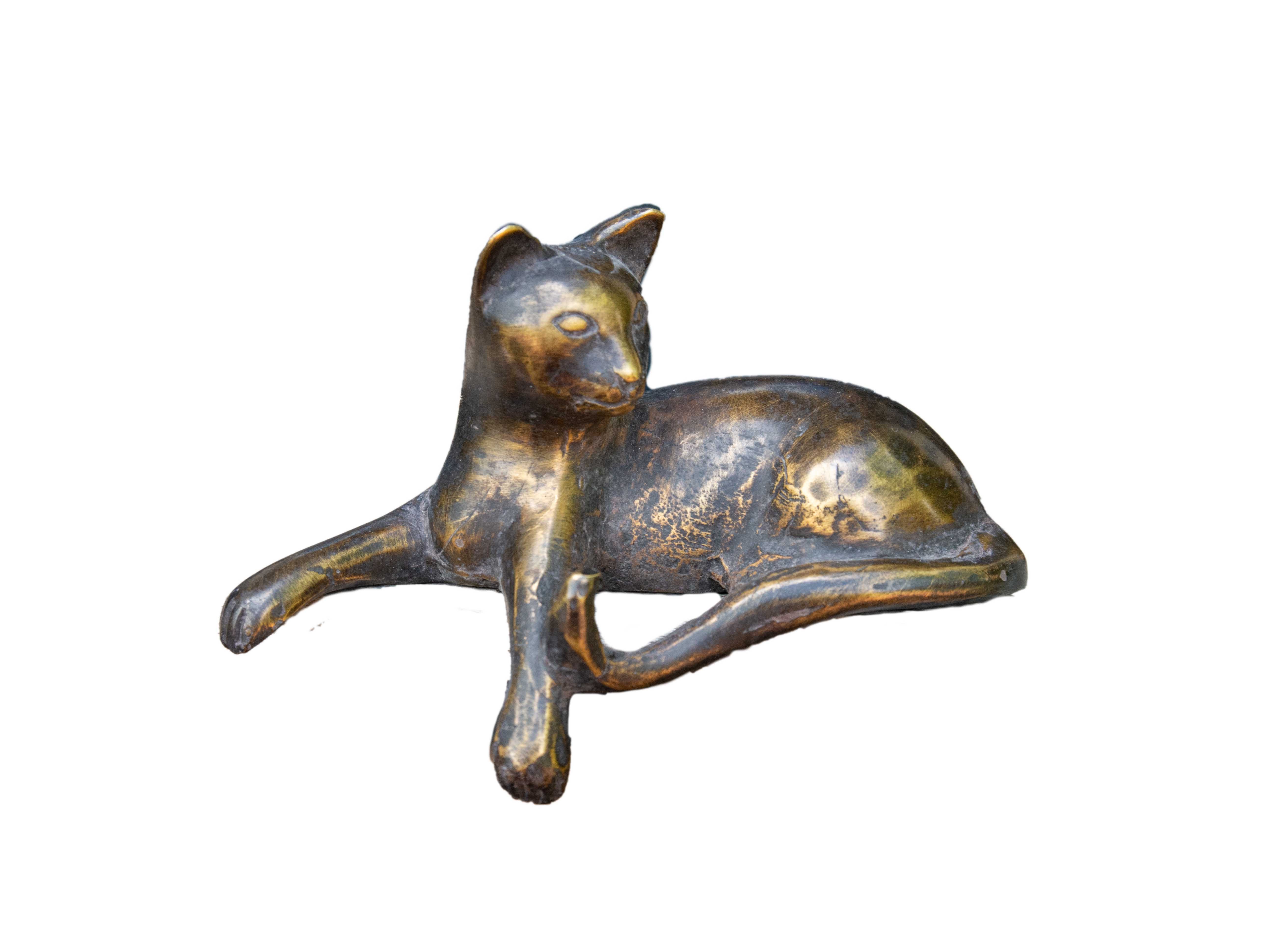 IDYL Dekofigur IDYL Bronze-Skulptur Liegende Katze klein