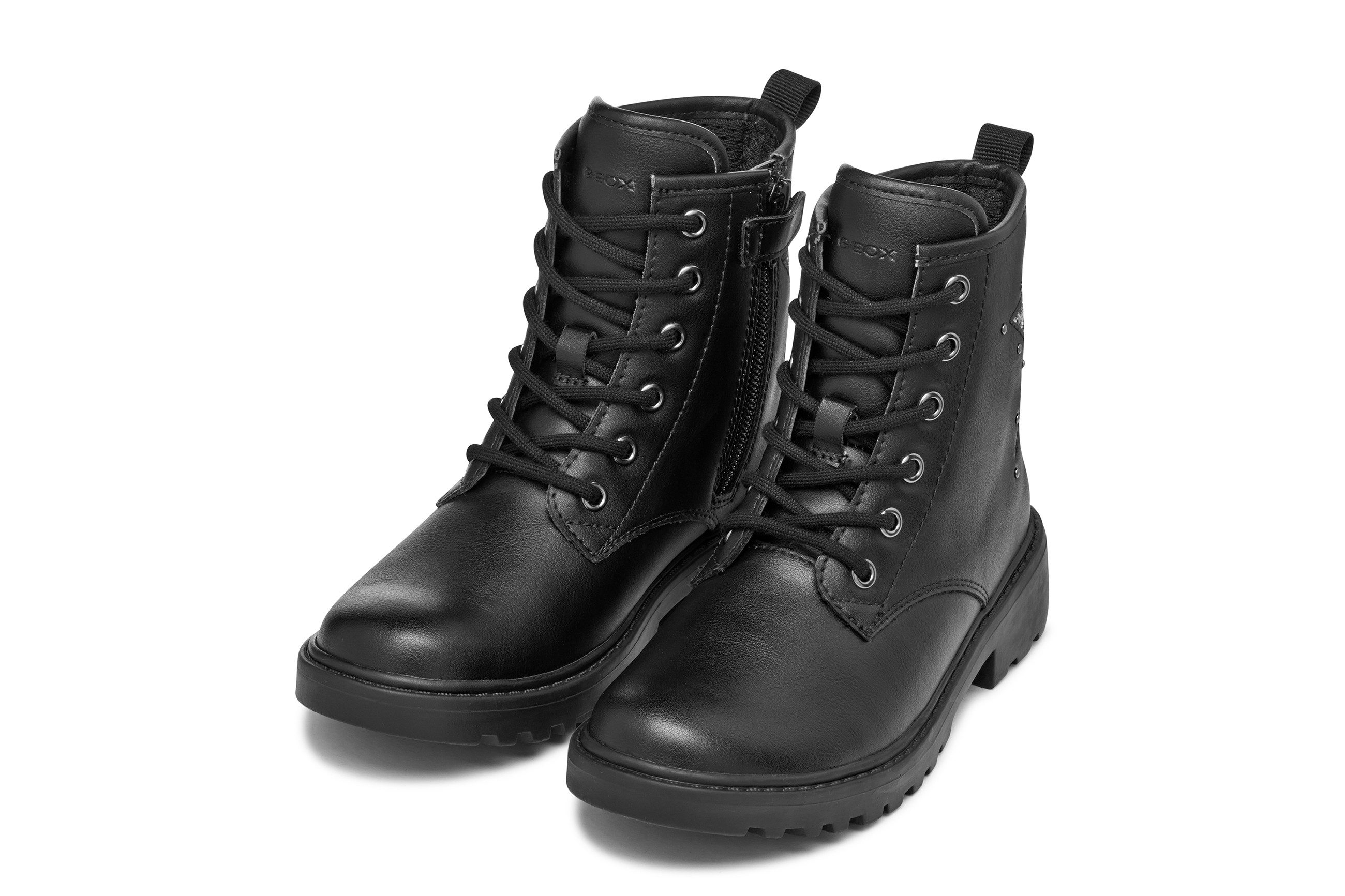 Geox J CASEY GIRL Schnürboots Schnürstiefelette mit Glitter-Stern, Größenschablone zum Download