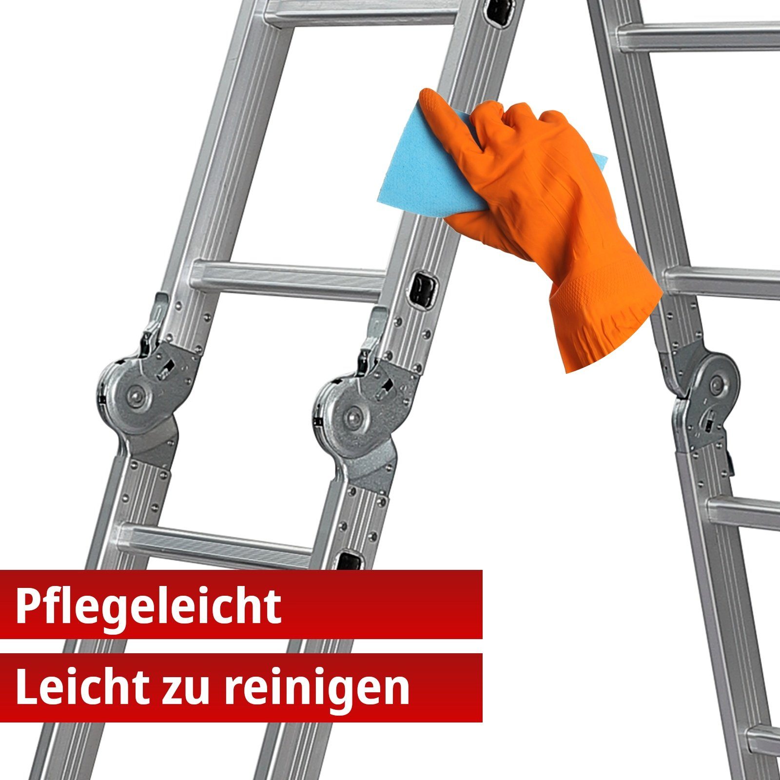 VENDOMNIA Vielzweckleiter Mehrzweckleiter – klappbar, (4 Aluminium, 4x2, bis Multifunktionsleiter, Stufen, Sprossen 4x3, Vielzweckleiter, 4x4 Universalleiter), 150 kg Gelenkleiter