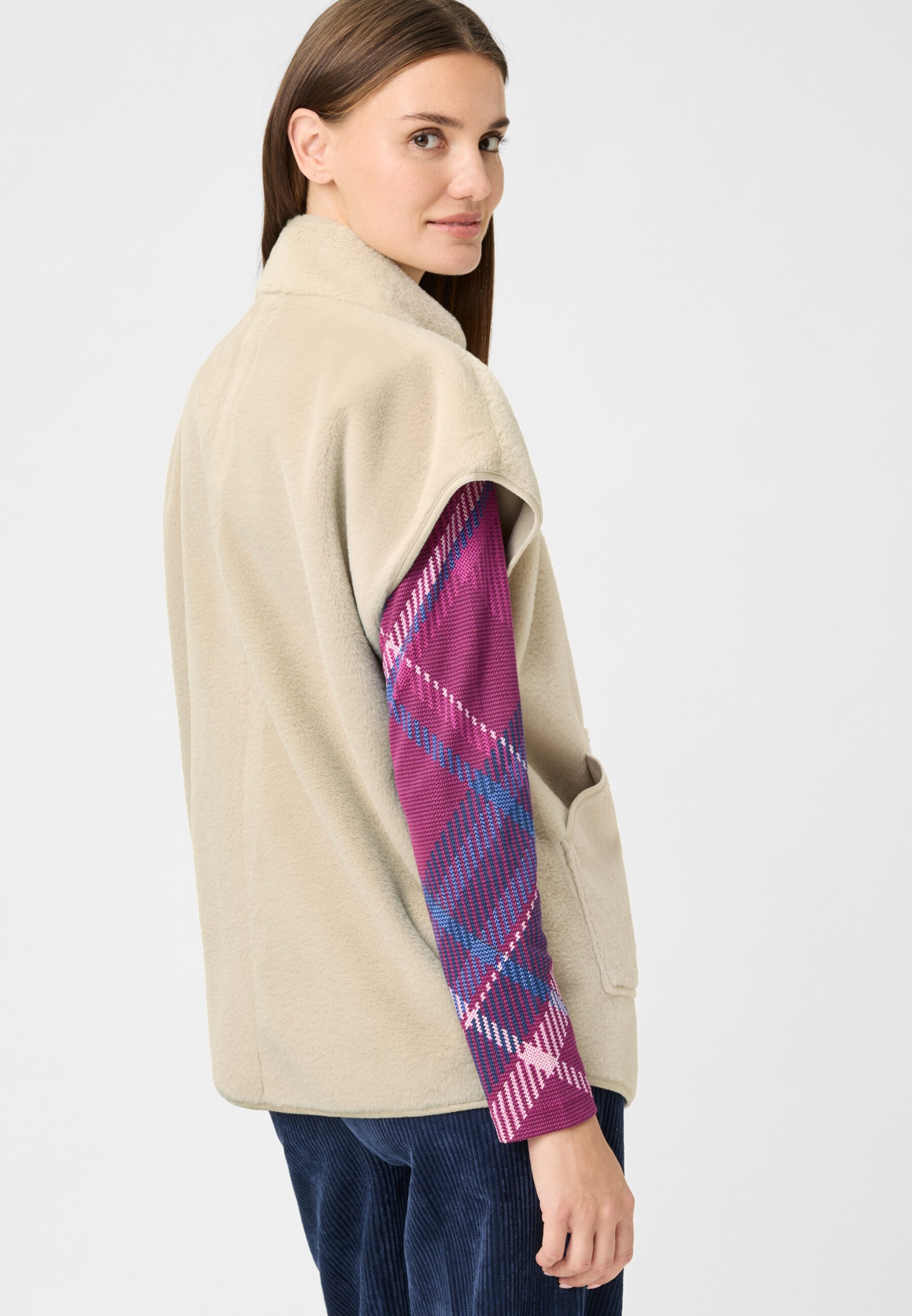 Olsen Fleeceweste mit Stehkragen