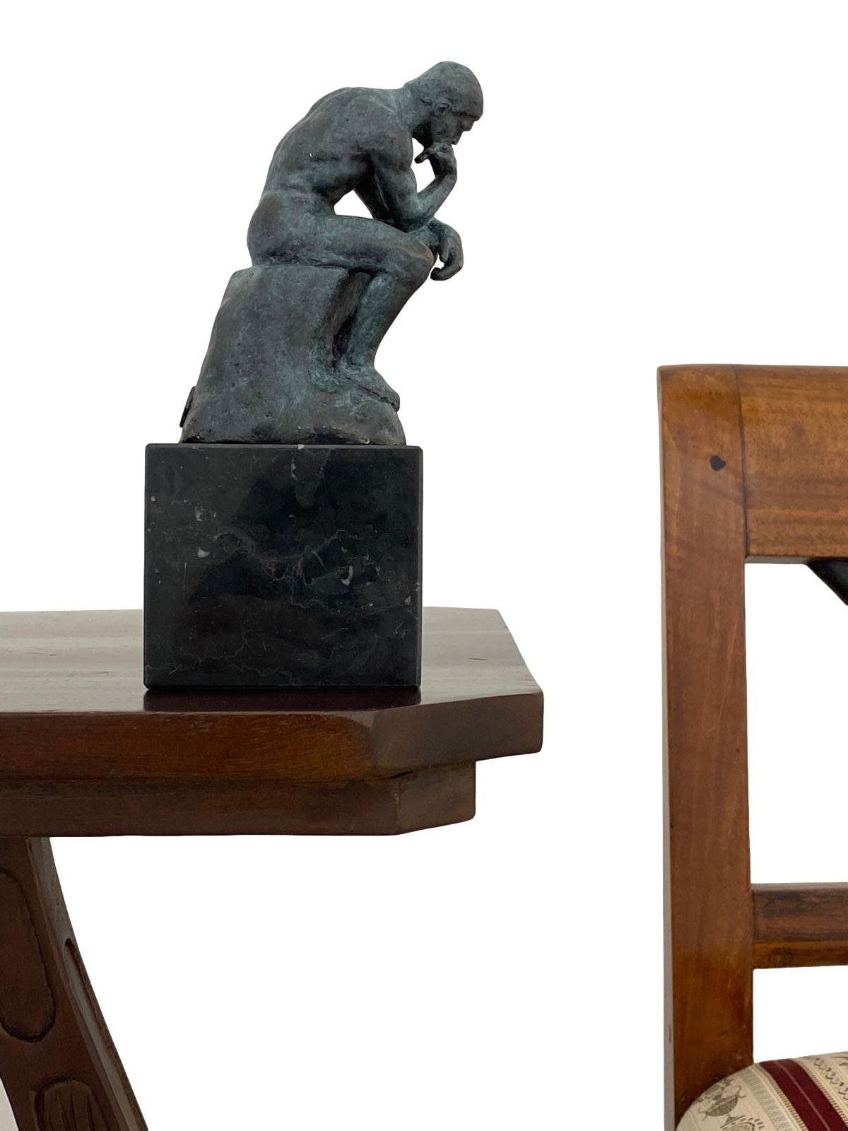 Skulptur Bronzefigur der coloriert Rodin Mann Aubaho nach Bronzeskulptur Bronze Denker