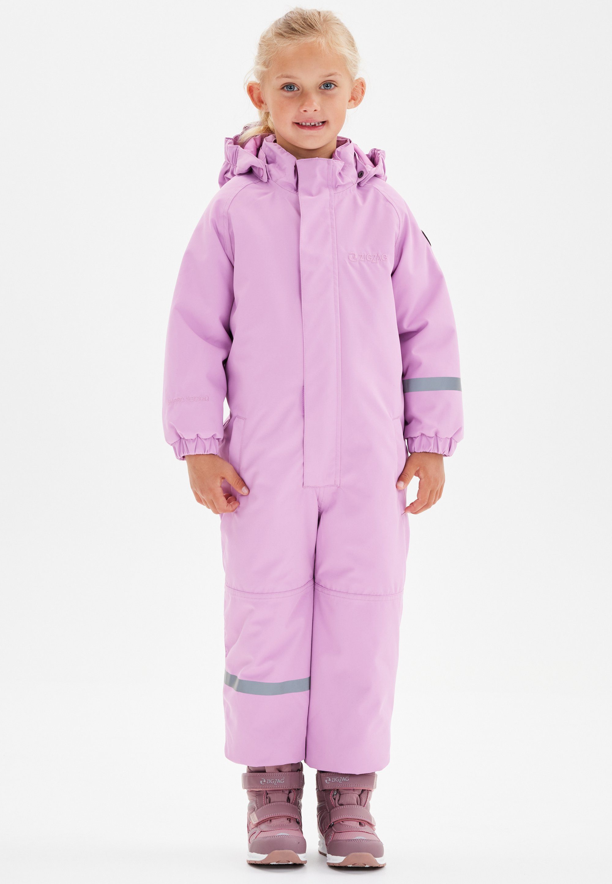 Schneeoverall (1-tlg) rosa mit winddichter wasser- Vally und TPU-Membran ZIGZAG