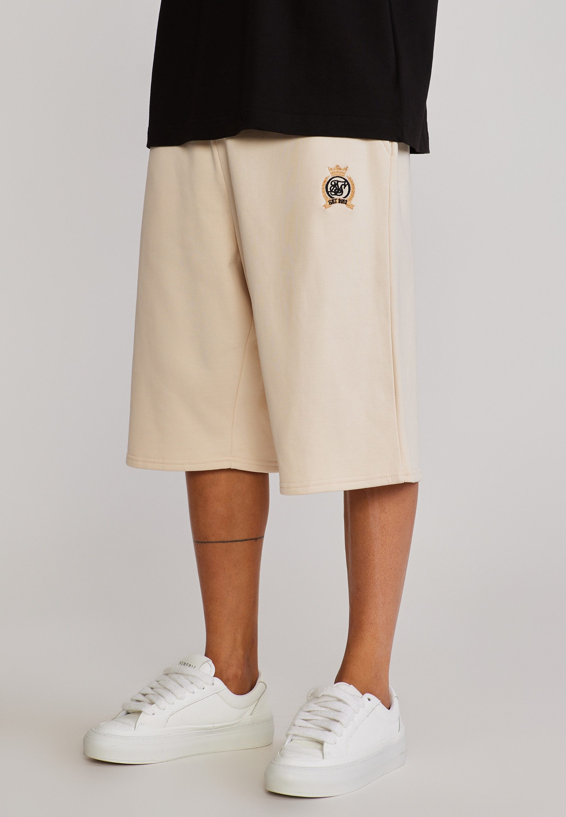 Siksilk Shorts SikSilk Herren Ecru Crest Shorts