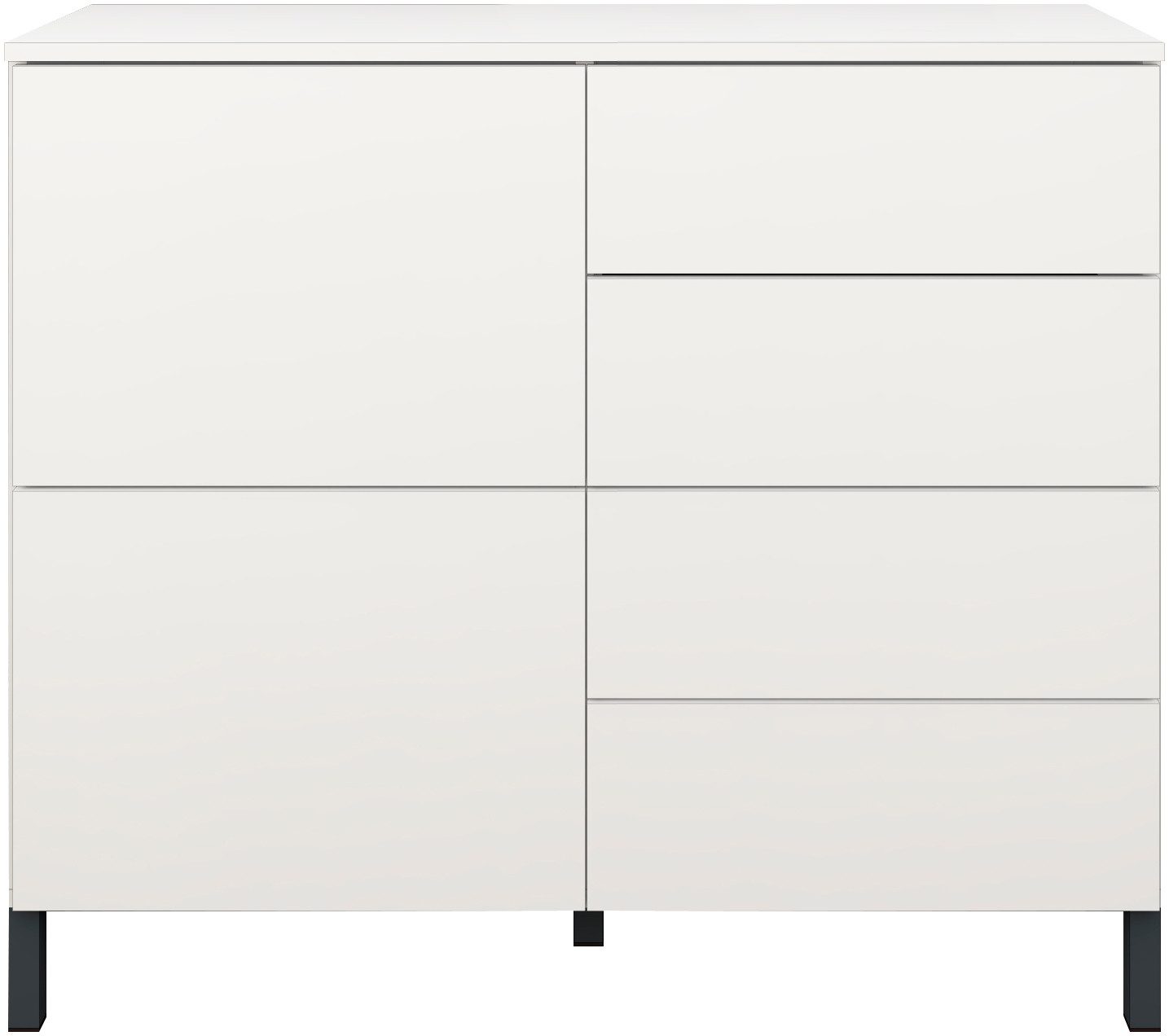 borchardt Möbel Kommode Haama, modern, grifflos, Metallfüße, praktisch, 2 Türen, Push-To-Open, verstellbare Einlegeböden, viel Stauraum, Breite 93cm
