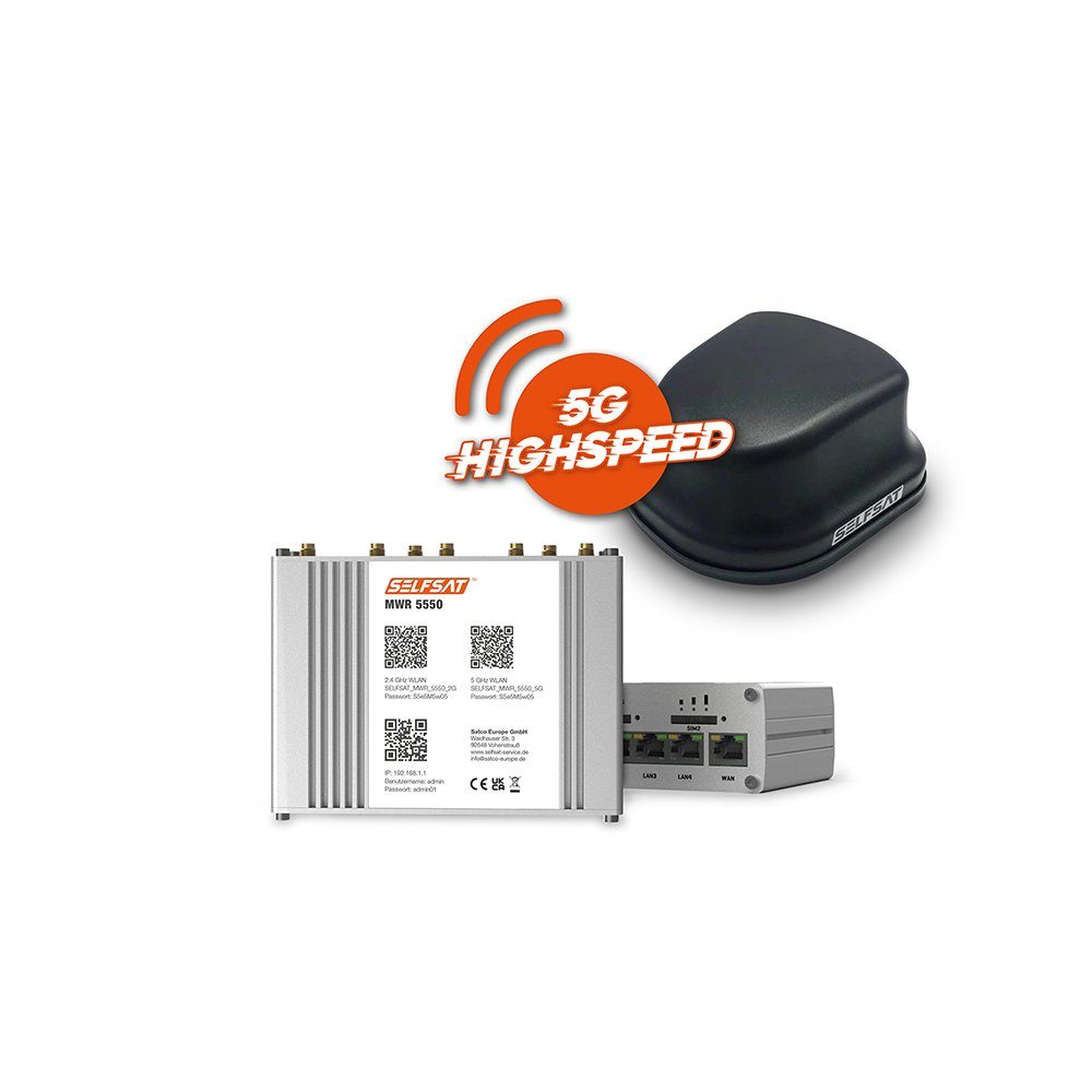 Selfsat SELFSAT MWR 5550 4G / LTE / 5G & WLAN Internet Router bis 3,3 Gbps 4G/LTE-Router