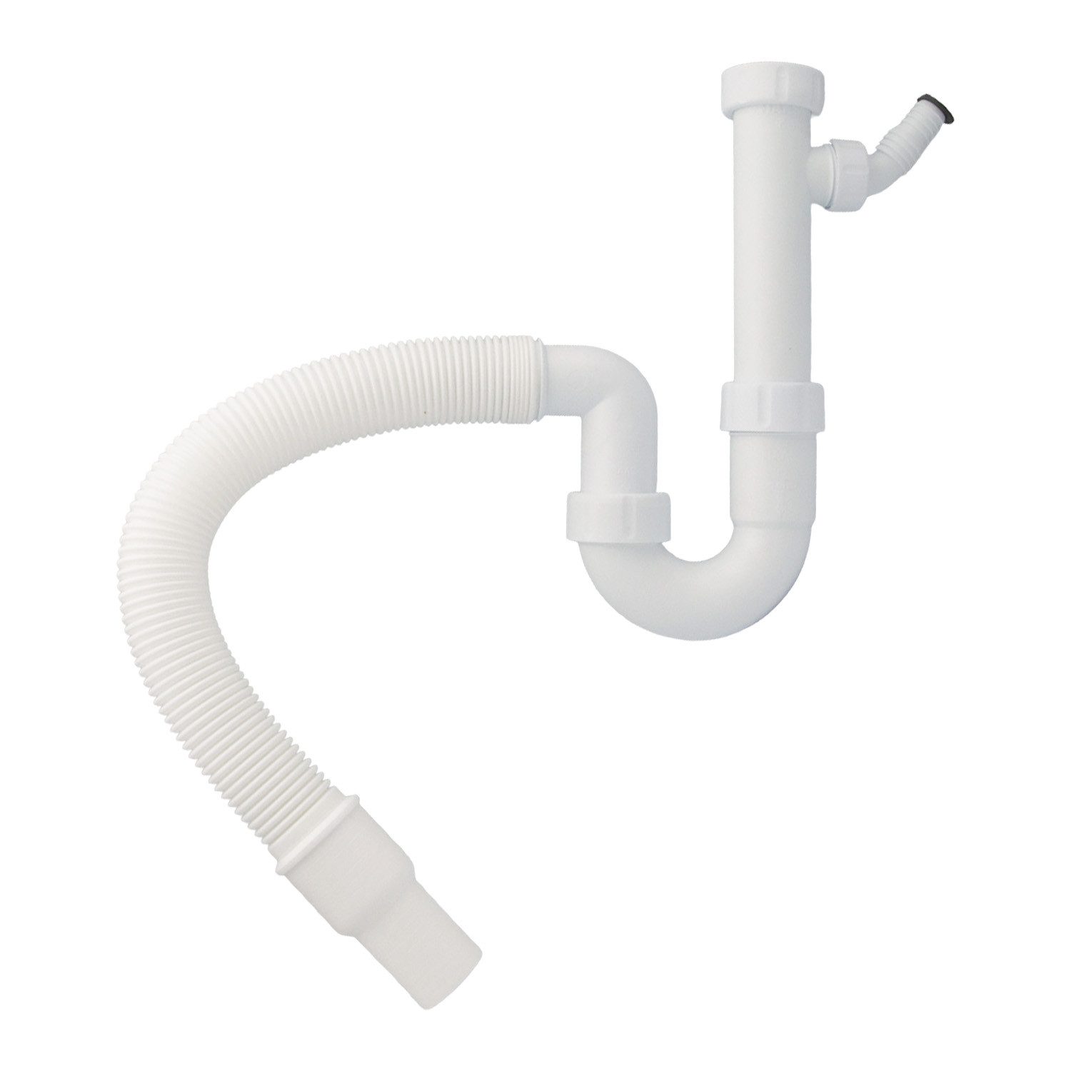 Haas Otto Siphon Siphon 1 1/2 Zoll mit flexiblem Schlauch und Geräteanschluss – Bild 4 von 5