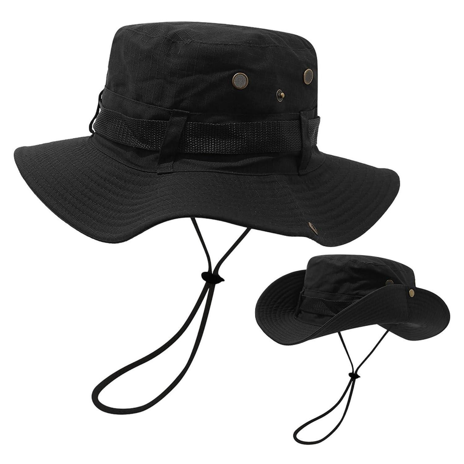 LuxusKollektion Sonnenhut Sonnenhut Herren Damen Fischerhut Krempe Sonnenschutz Schwarz