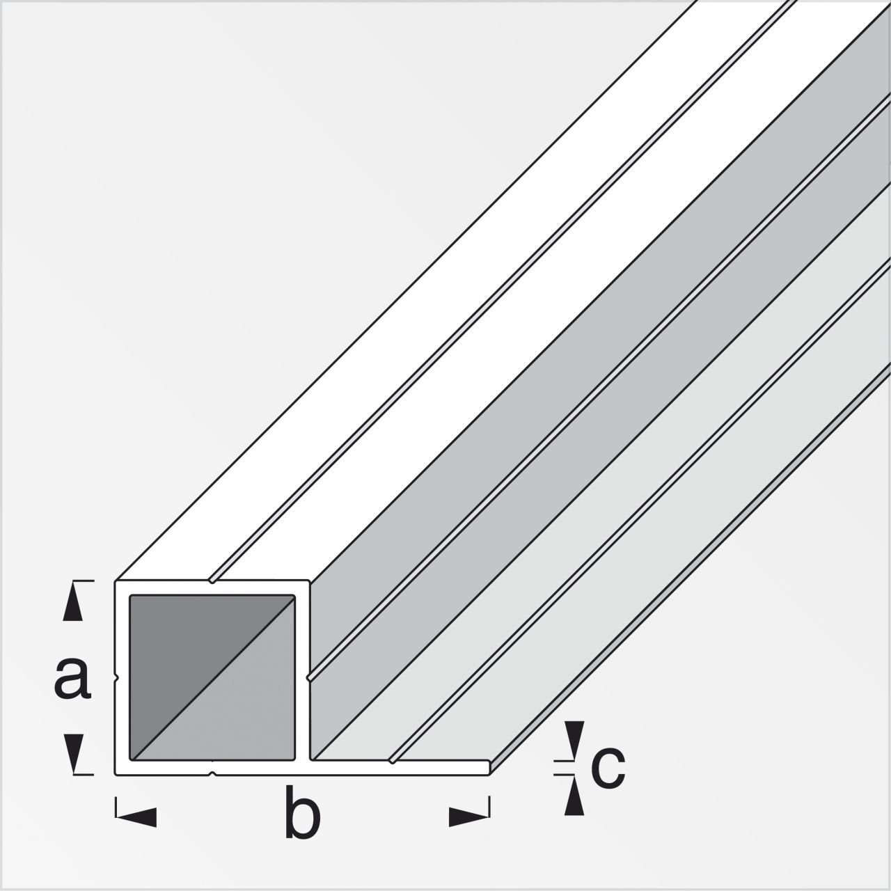 alfer 19.5 37.5 Vierkantstange x Quadratrohr, Aluminium x 1 alfer 1 m, Schenkel