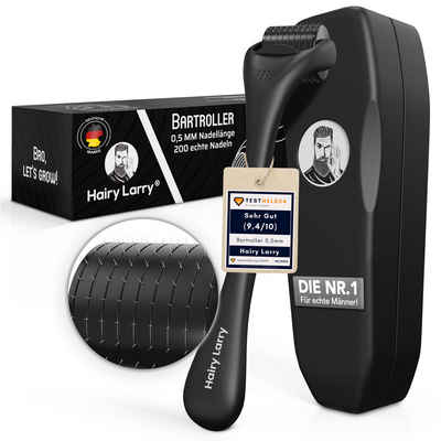 Hairy Larry Bartpflege-Set Hairy Larry Bartroller 0.5mm – extra ECHTE NADELN für mehr Bartwuchs