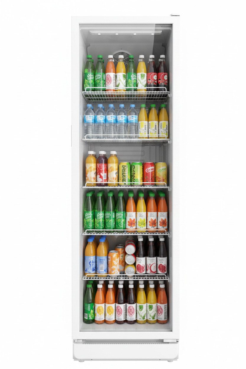 SCHOEPF Getränkekühlschrank GKS350S, 194.5 cm hoch, 59.5 cm breit, 347Liter Nutzinhalt, für gewerbliche Nutzung geeignet, Umluft