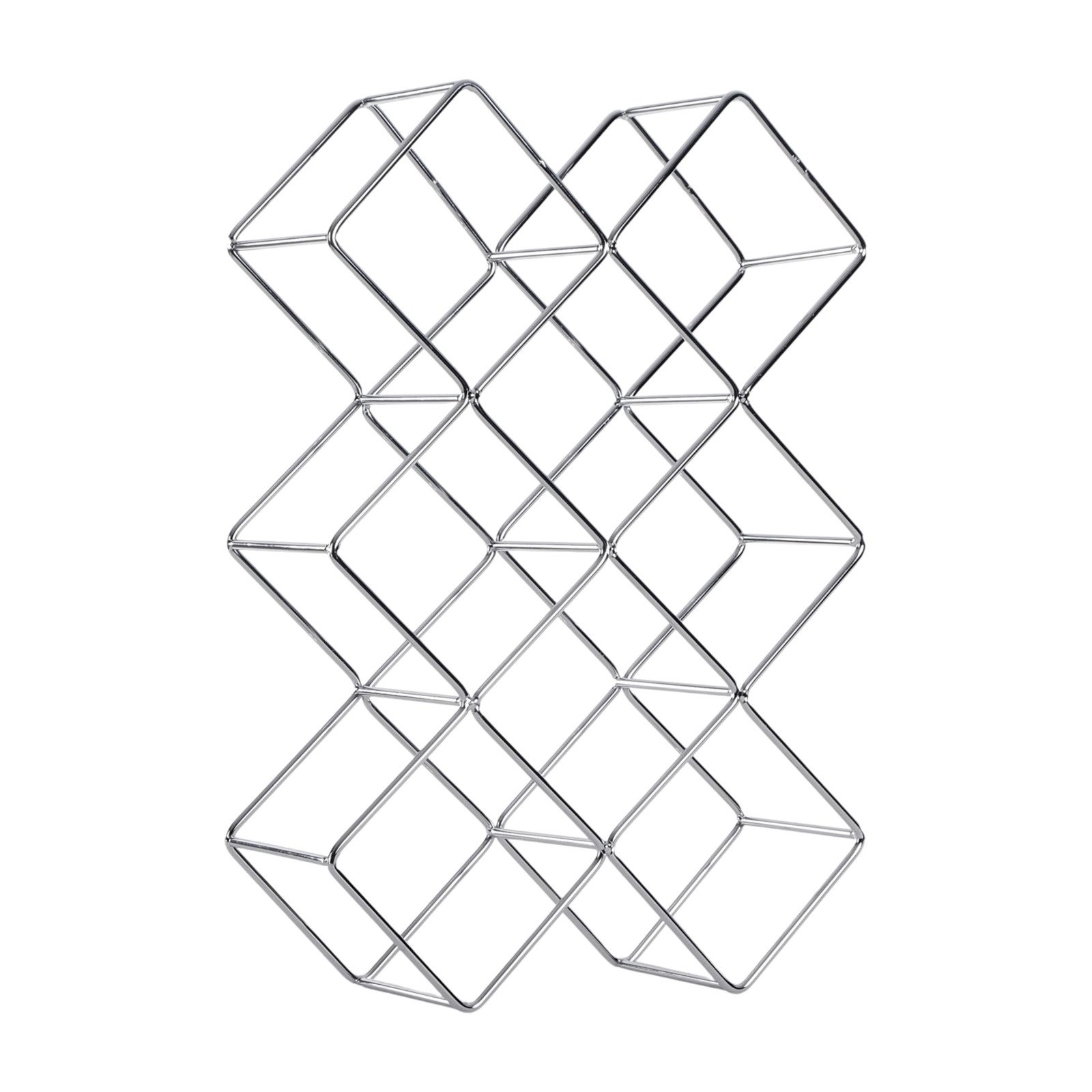 DESIGN DELIGHTS Weinregal WEINFLASCHENHALTER "CUBE", Metall, 37,5 cm, Weinregal, Farbe: silbe