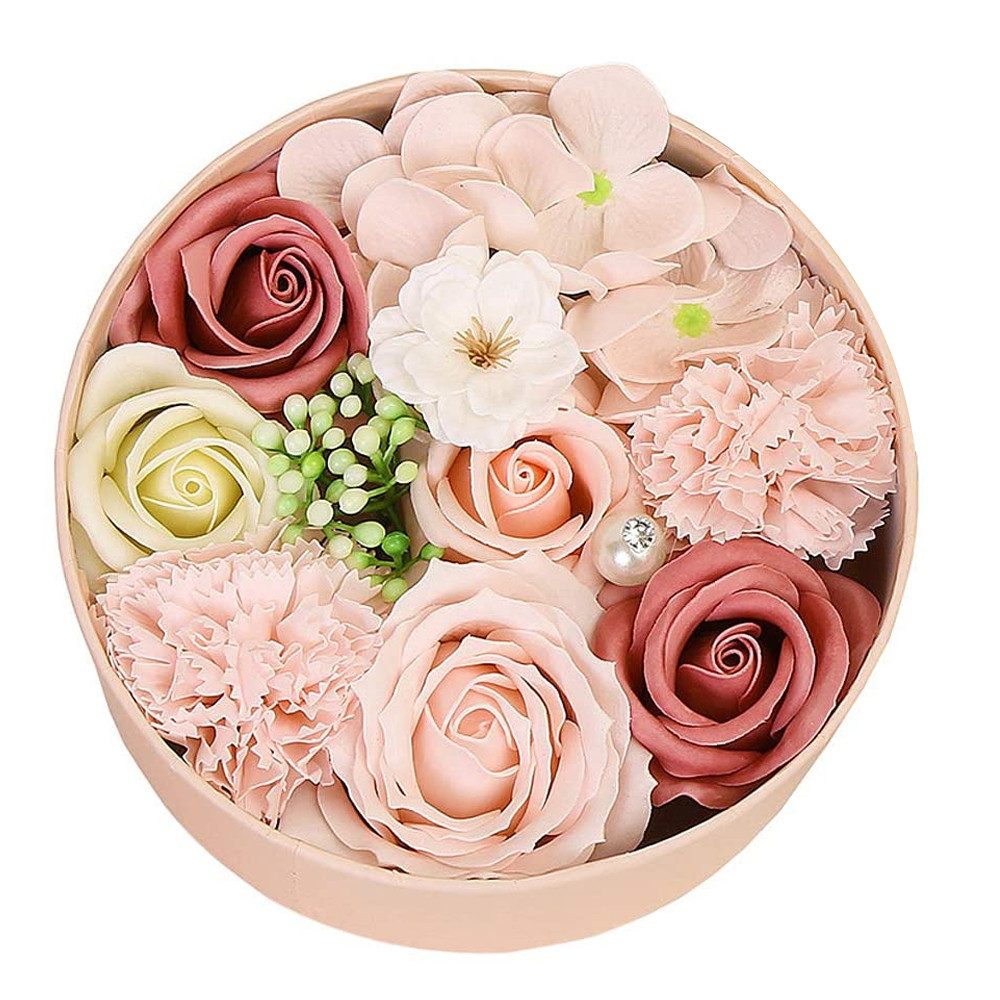 Lubgitsr Seifen-Set Rosenbox Seifenblume Seife Rose Blume, Rosenseifenblume Geschenkbox, 1-tlg.