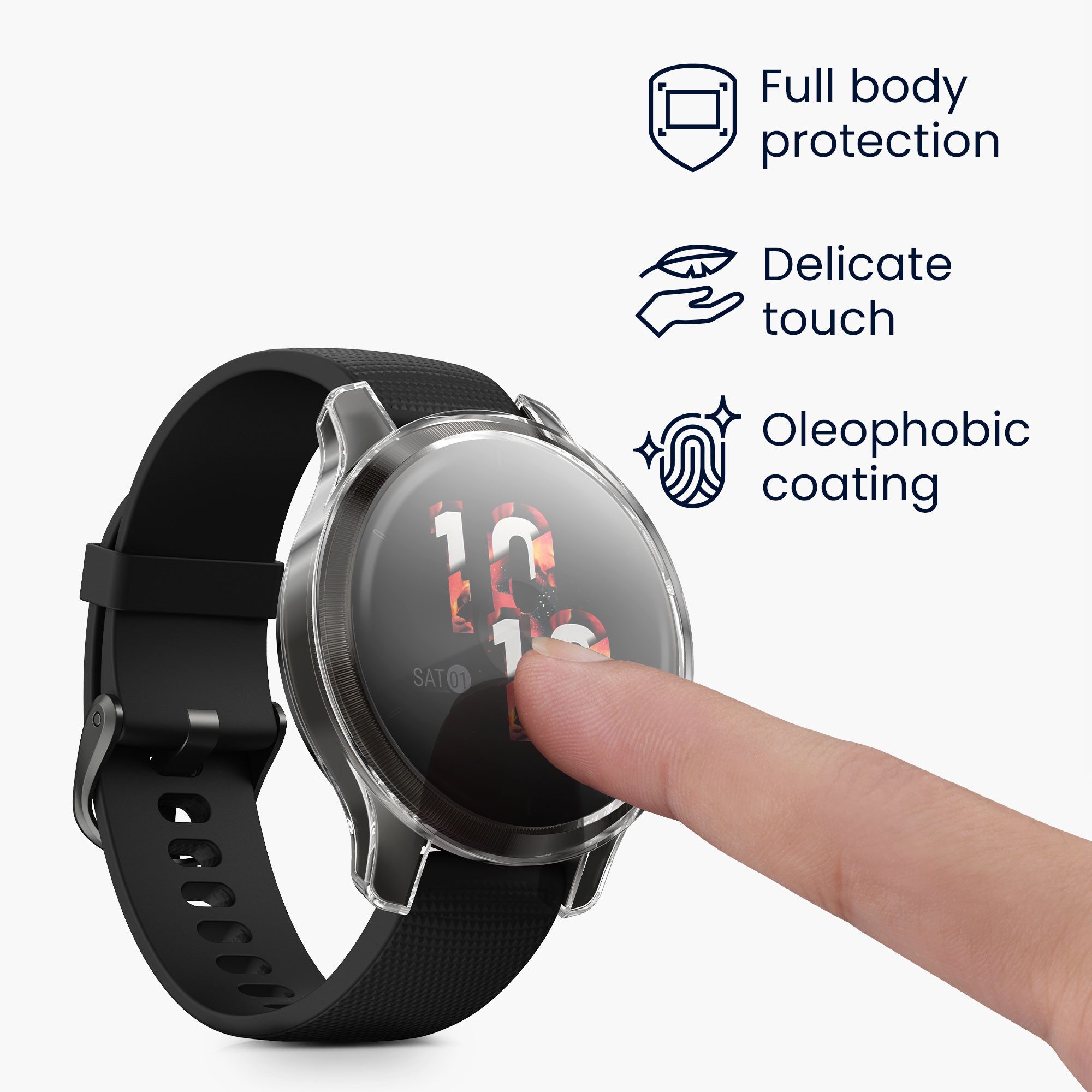 kwmobile Smartwatch-Hülle 2x Silikon Hülle für Garmin Garmin Venu 2S / vivoactive 4S, Schutzhülle Fullbody Display Cover Set aus Silikon