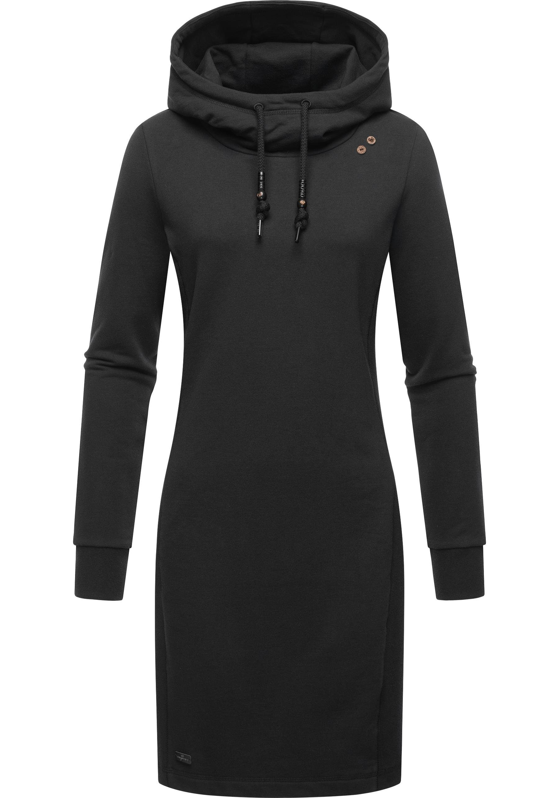 Ragwear Sweatkleid Sabreen Langärmliges Baumwoll Kleid mit Kapuze dark | Sweatkleider