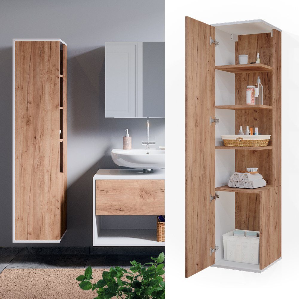 Vicco Hochschrank Kate, Weiß/Eiche, 35 x günstig online kaufen
