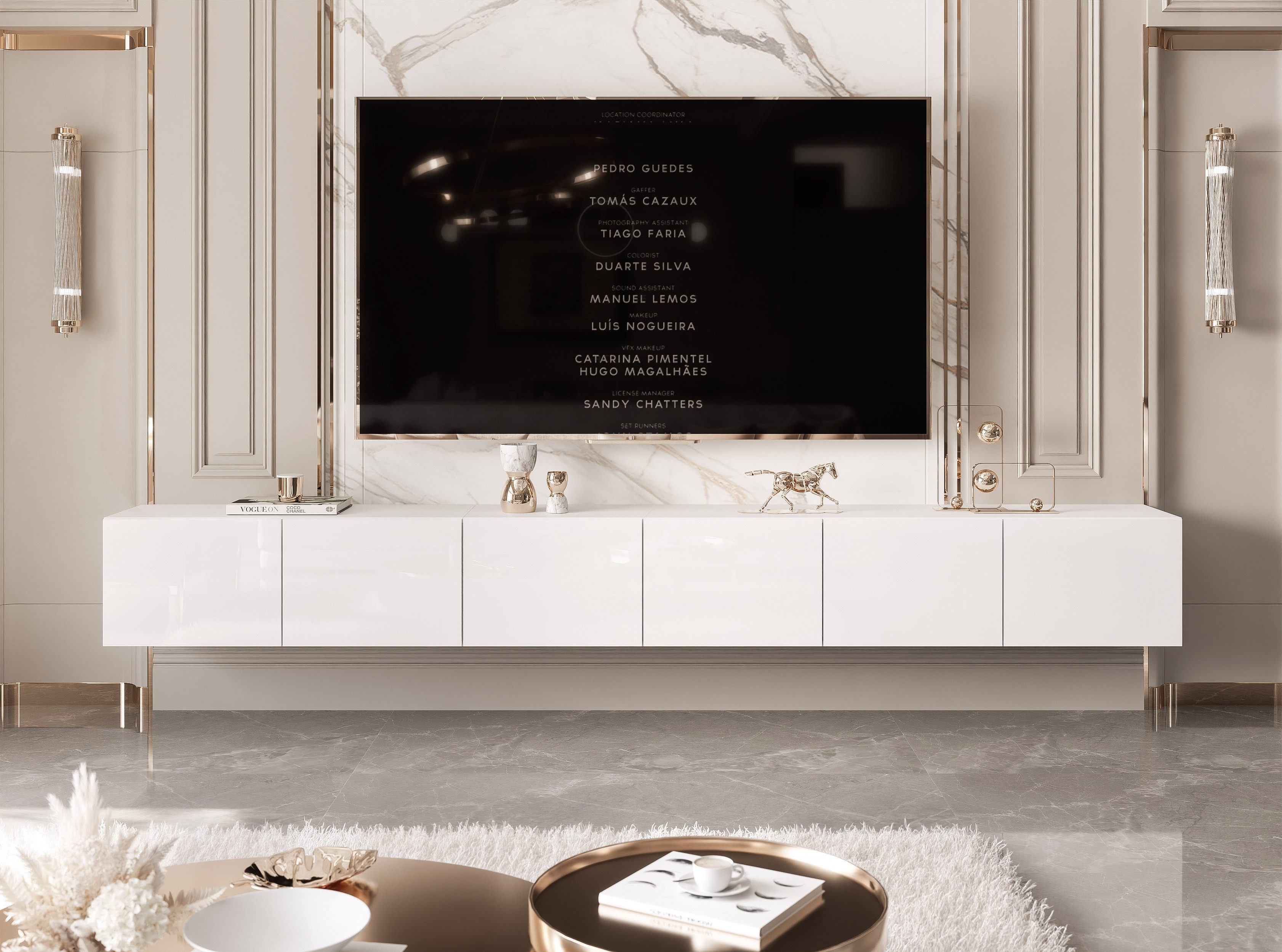 yourhouse24 Lowboard TV ANGEL 300 mit LED-Beleuchtung – Griffloses Design – Bild 3 von 5