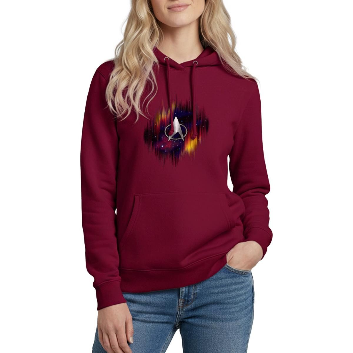 Hoodie Star Trek The Next Generation Silber Logo Damen Hoodie