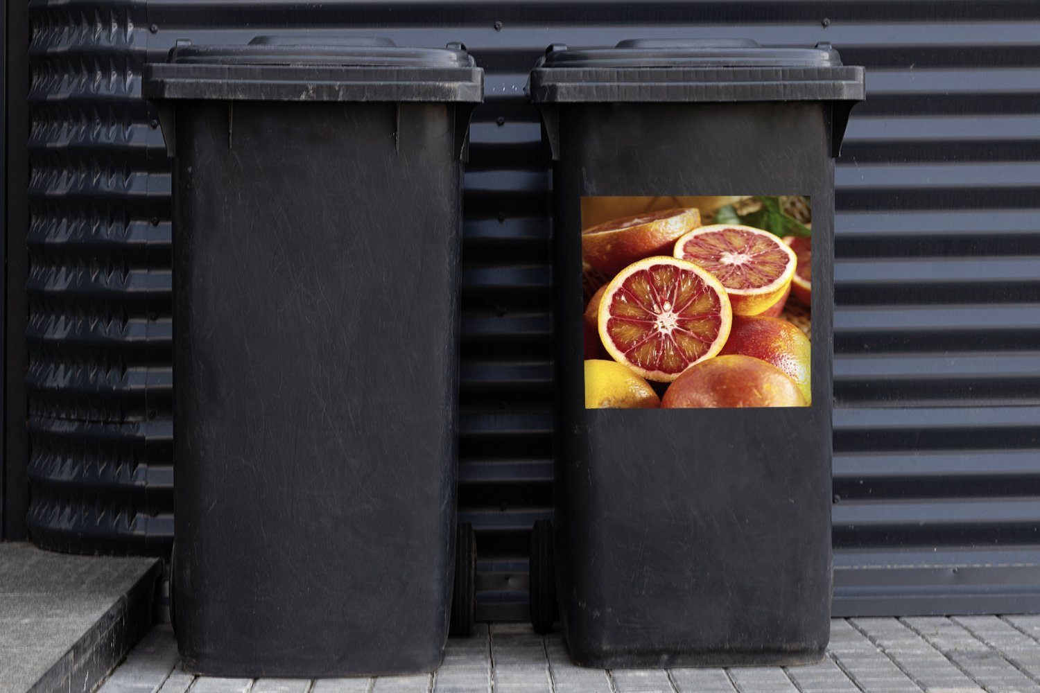 MuchoWow Abfalbehälter Mülltonne, Mülleimer-aufkleber, St), Obst (1 Container, Zitrusfrüchte Sticker, - Wandsticker - Orange