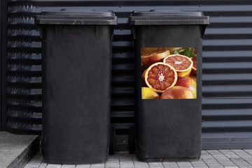 MuchoWow Wandsticker Obst - Zitrusfrüchte - Orange (1 St), Mülleimer-aufkleber, Mülltonne, Sticker, Container, Abfalbehälter