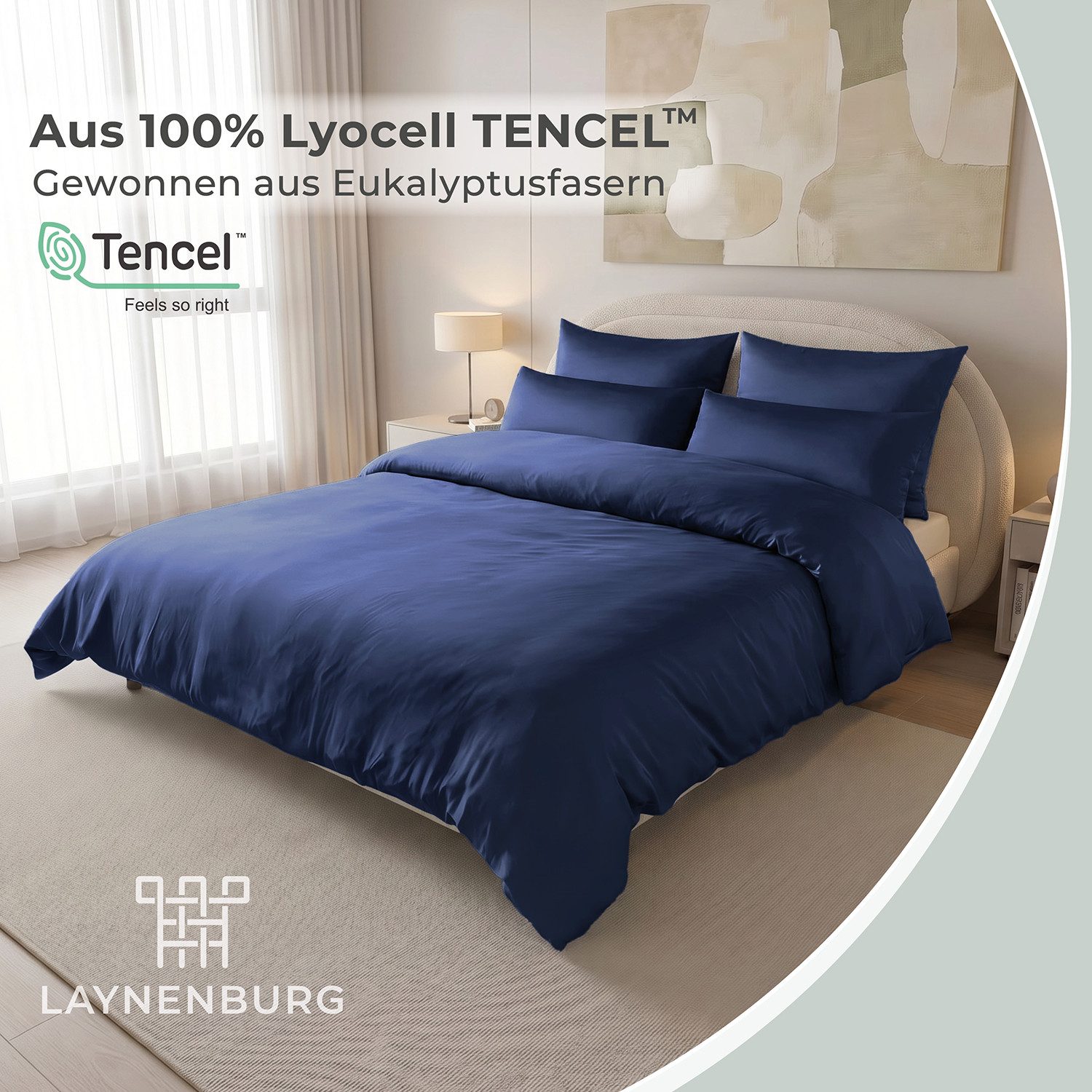 Laynenburg Bettwäsche Eukalyptus aus 100% Tencel Lyocell ab Gr. 135x200