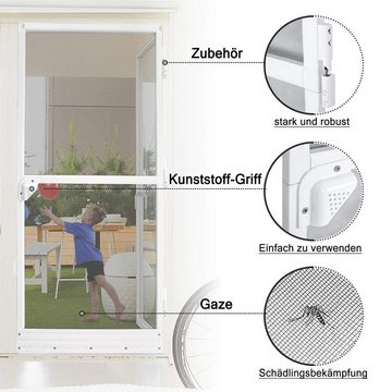 UISEBRT Insektenschutz-Tür Fliegengitter Tür, Fliegenschutz Alurahmen Weiß