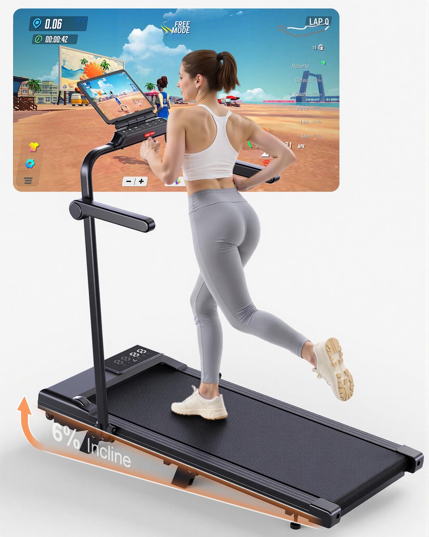 Laufband 2000W Klappbares Laufband Walking Pad 1-12 km/h mit LED-Display