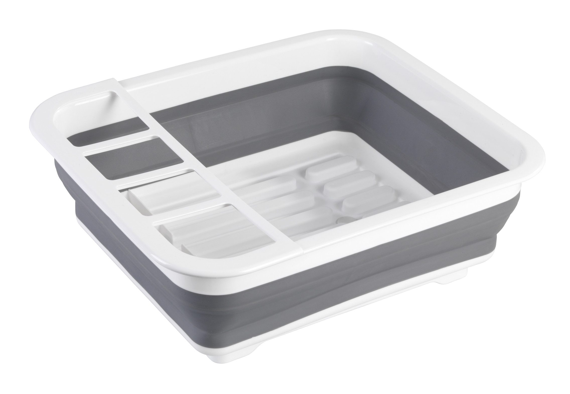 WENKO Geschirrständer Modell Gaia, Geschirrabtropfer, faltbar, mit Besteck-Halter und Tellerständer