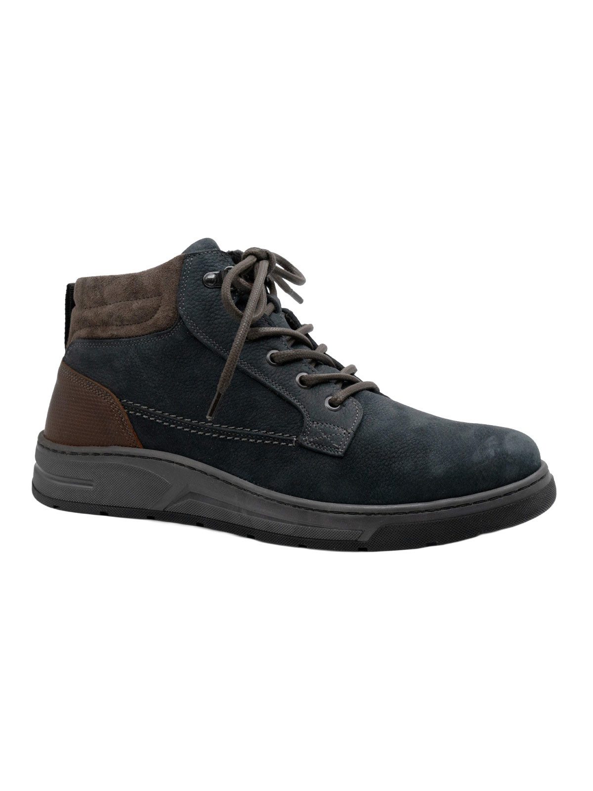 Engbers Herren Boots aus Nubuk-Leder, Marineblau Schnürboots