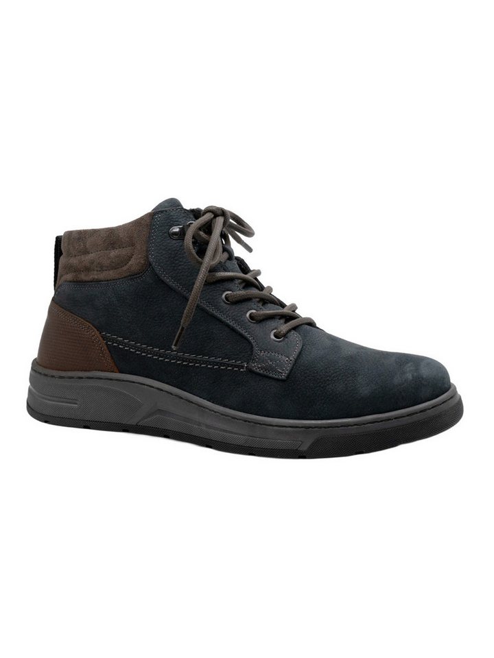 Engbers Herren Boots aus Nubuk-Leder, Marineblau Schnürboots