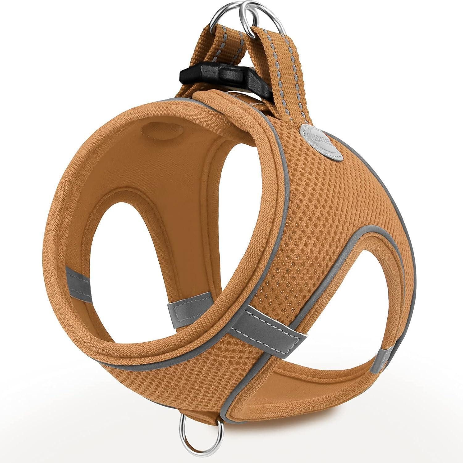 LuxusKollektion Hunde-Geschirr Hundegeschirr Brustgeschirr Reflektierend L-Brust:47-55cm Khaki