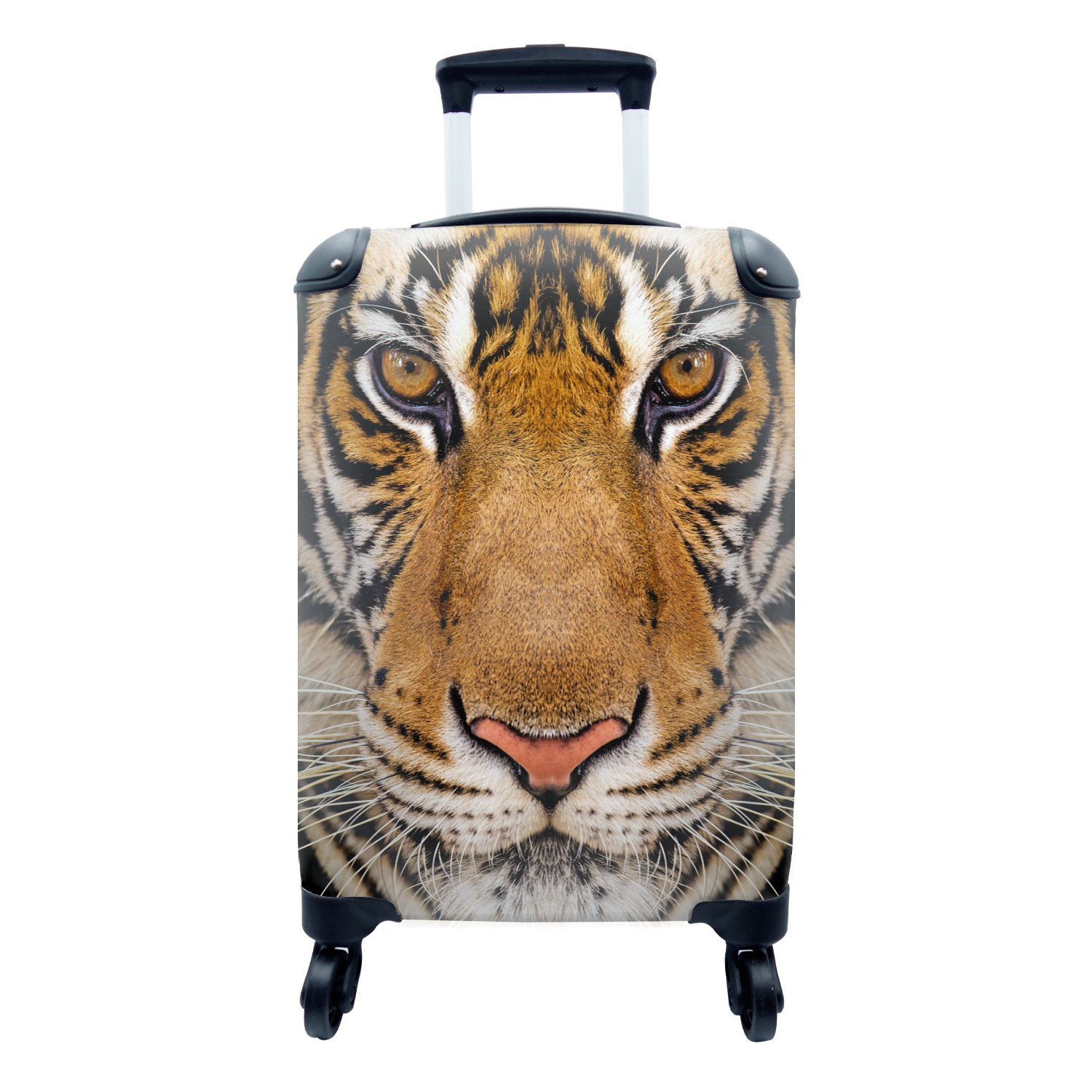 Rollen, - Kopf, mit Reisetasche Handgepäckkoffer Handgepäck Tiger Trolley, für Tiere Ferien, - MuchoWow Reisekoffer rollen, 4