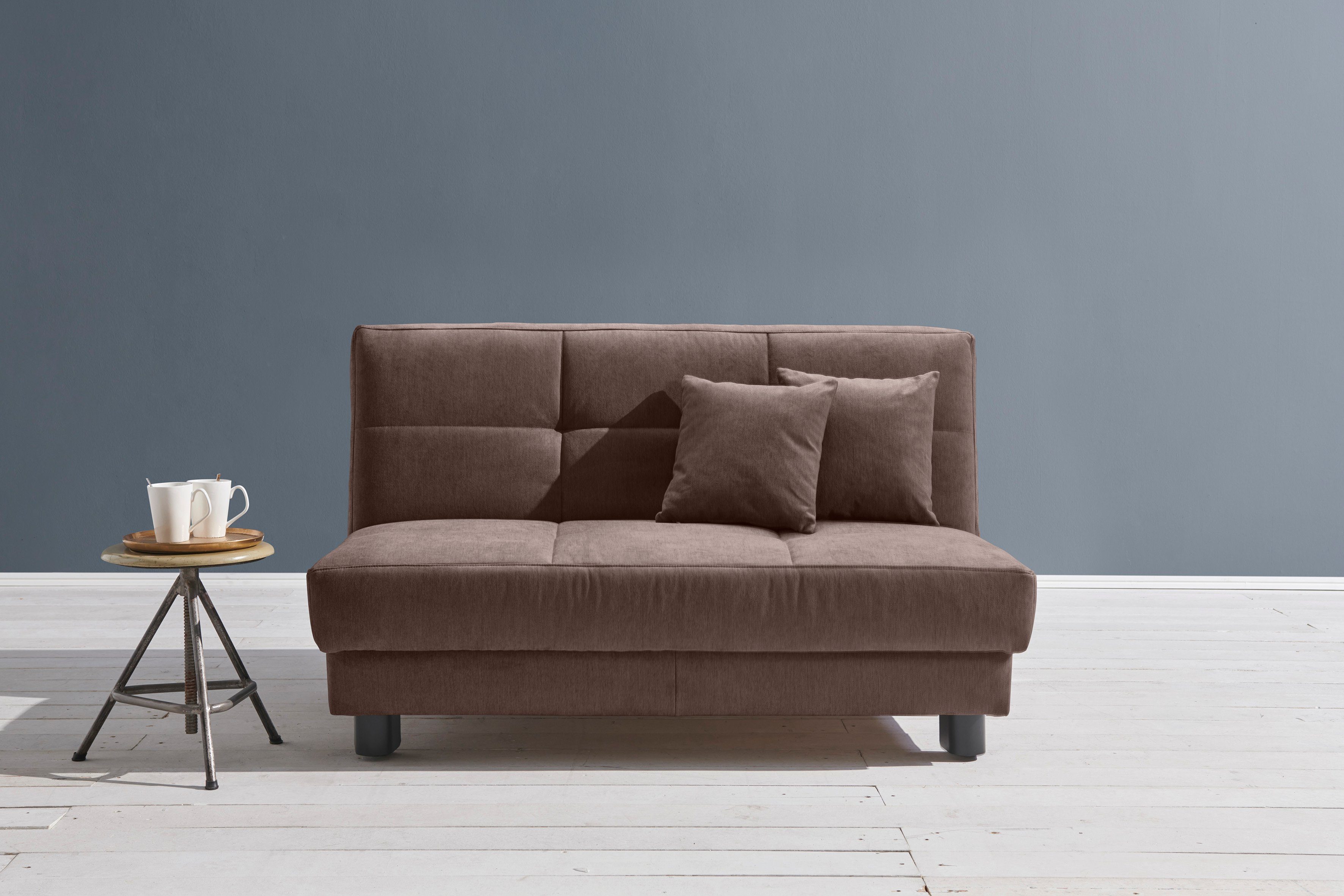 ell + ell Schlafsofa Tilda, Breite 160 cm, inkl. 2 Zierkissen dunkelbraun