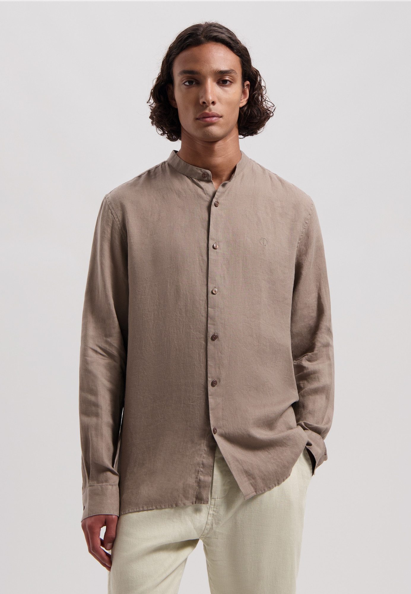 Dstrezzed Flanellhemd DS_Jagger Mao Shirt Timber Wolf