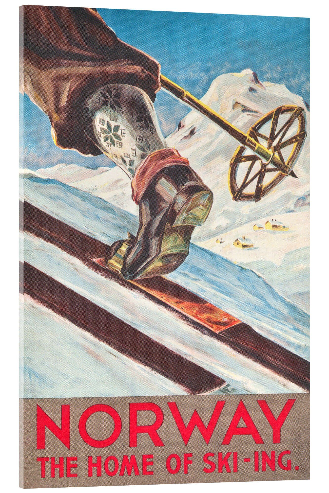 Acrylglasbild Vintage Ski Collection
