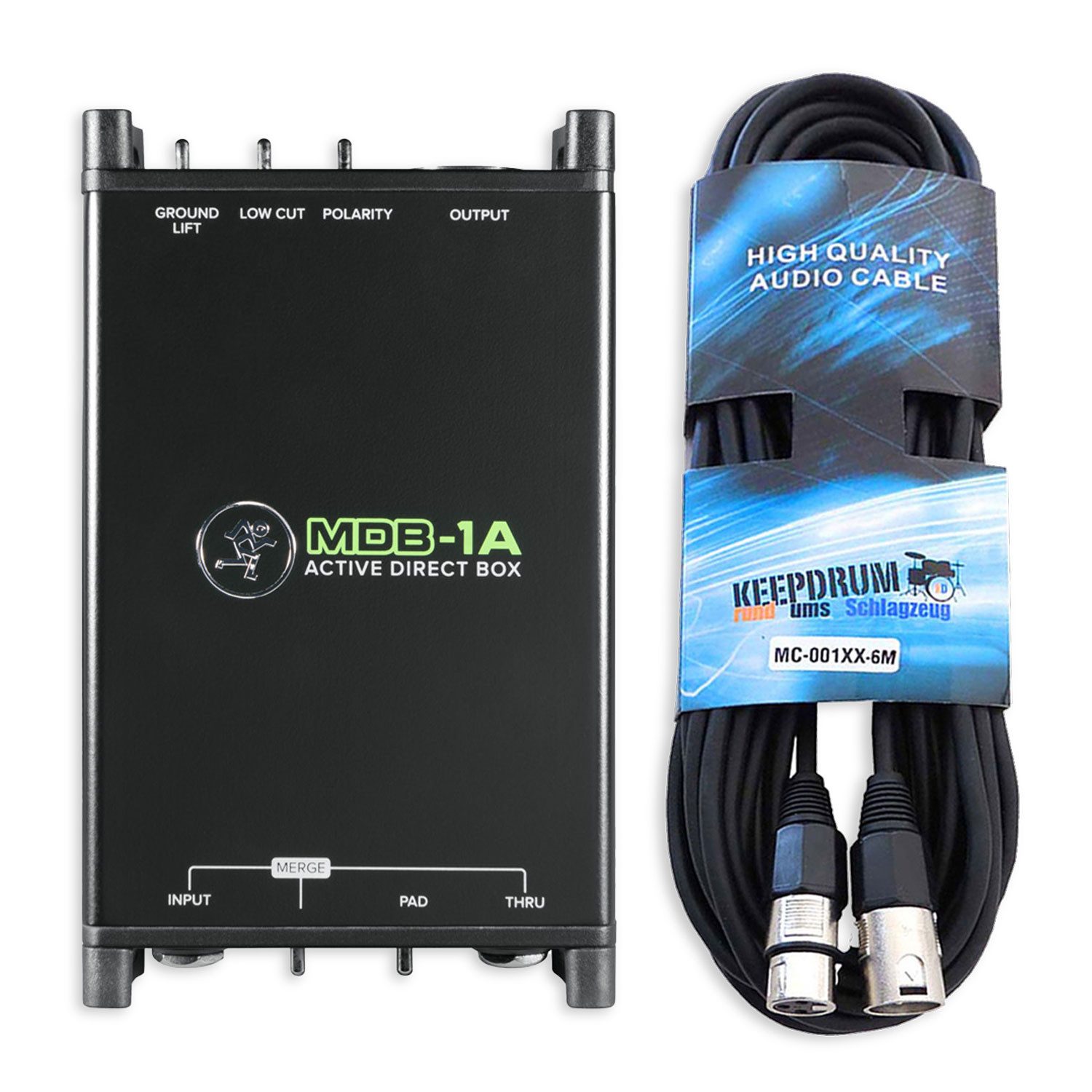 MACKIE Mackie DI-Box MDB-1A Aktive Direct Box mit Kabel Digitales Aufnahmegerät (Vorteils-Set mit XLR-Kabel)