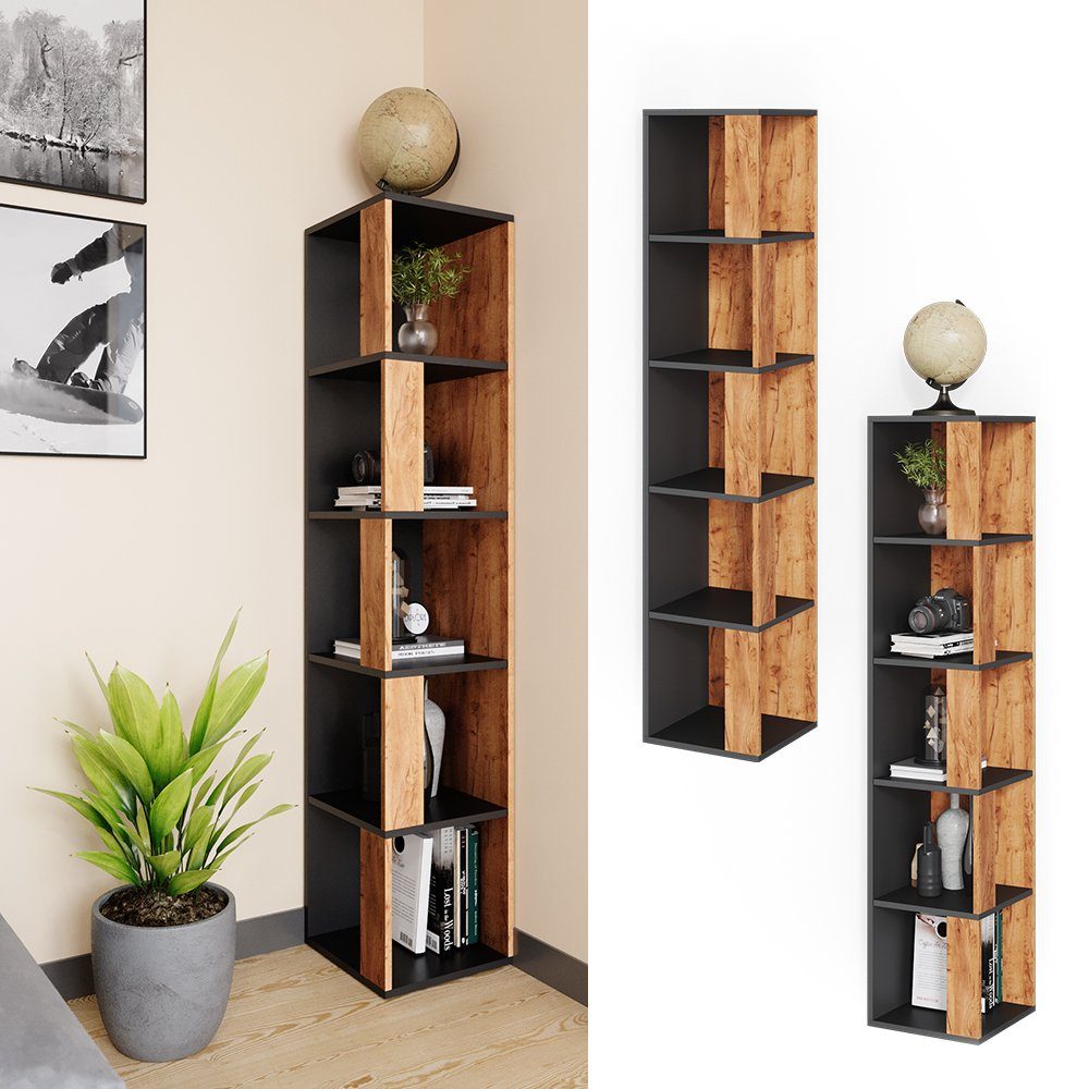 Vicco Eckregal Lio, Goldkraft Eiche/Anthrazit, 33.3 günstig online kaufen