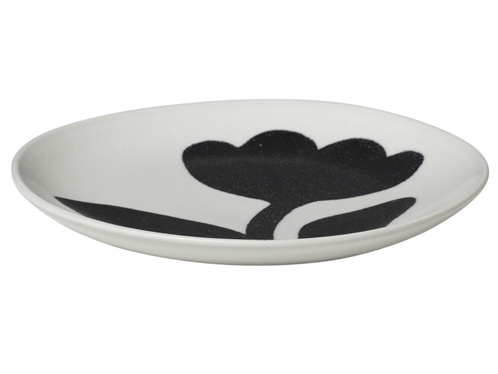 Broste Copenhagen Brotteller Flora Teller black/off white Ø15cm