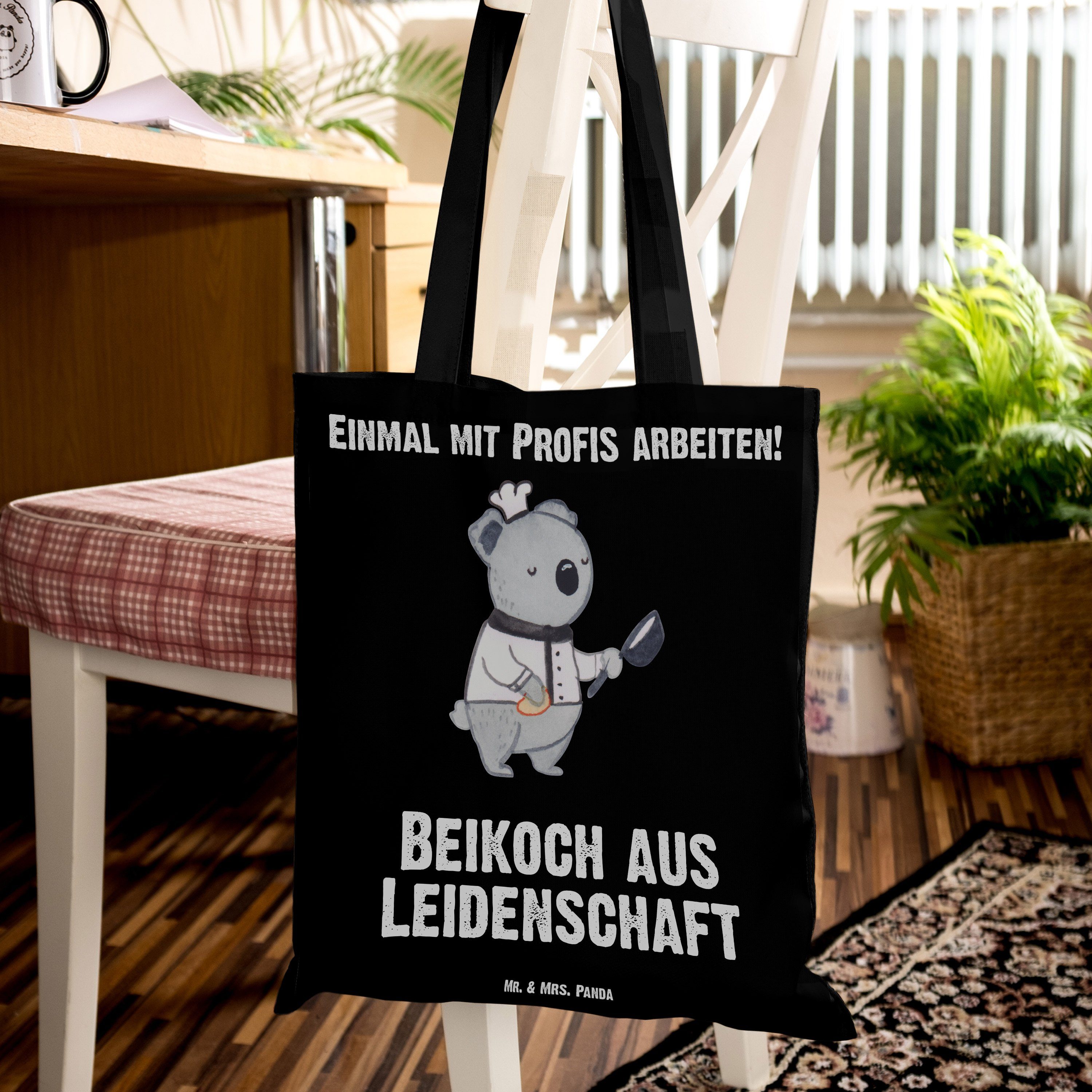 Schwarz - Schenken, Hilfskoch, - (1-tlg) B Panda Tragetasche Mr. Mrs. Beikoch Geschenk, Leidenschaft aus &
