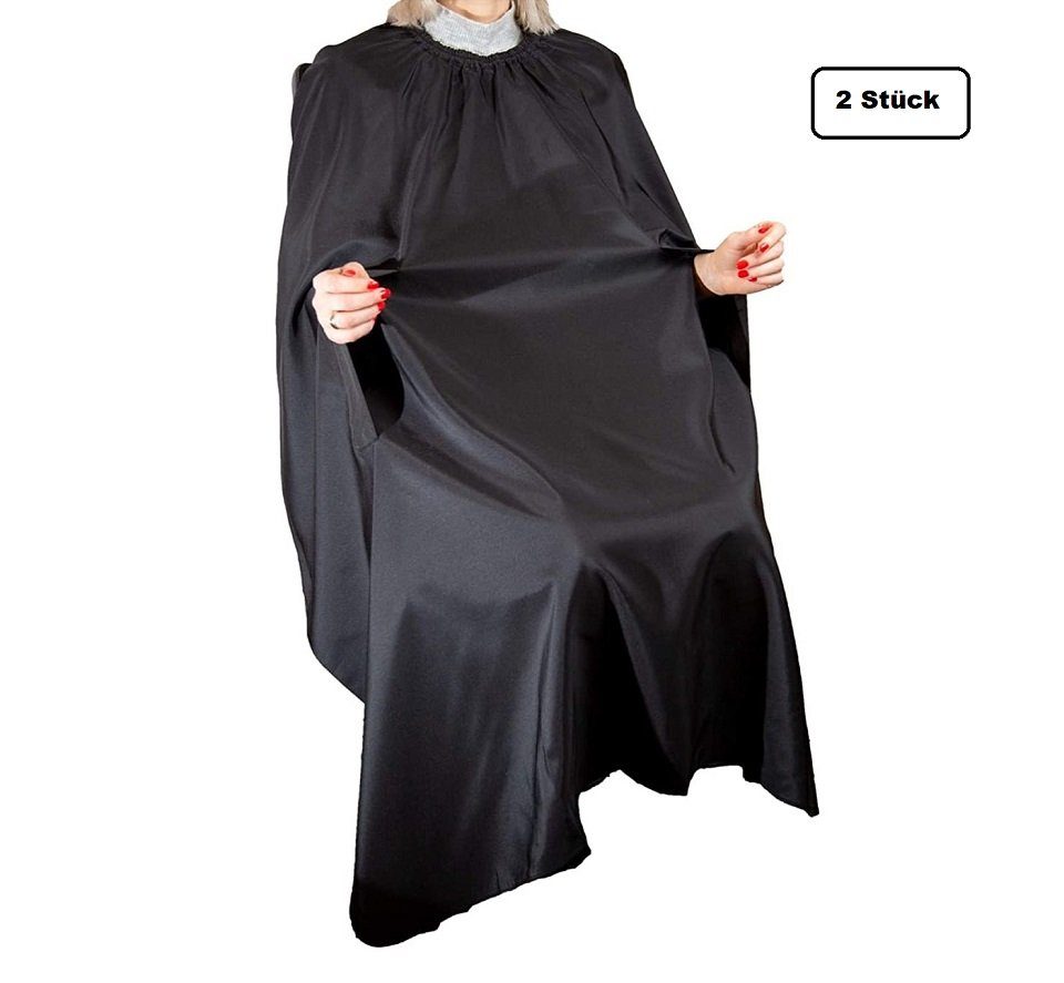 IC collection Umhängeschürze Friseurumhang mit Hakenverschluss 126 cm x 146 cm - Haarschneideumhang, (2er Spar-Set, 2-tlg., Frisierumhang Set), Kragen ist stufenlos verstellbar - Kittel mit Handschlitzen